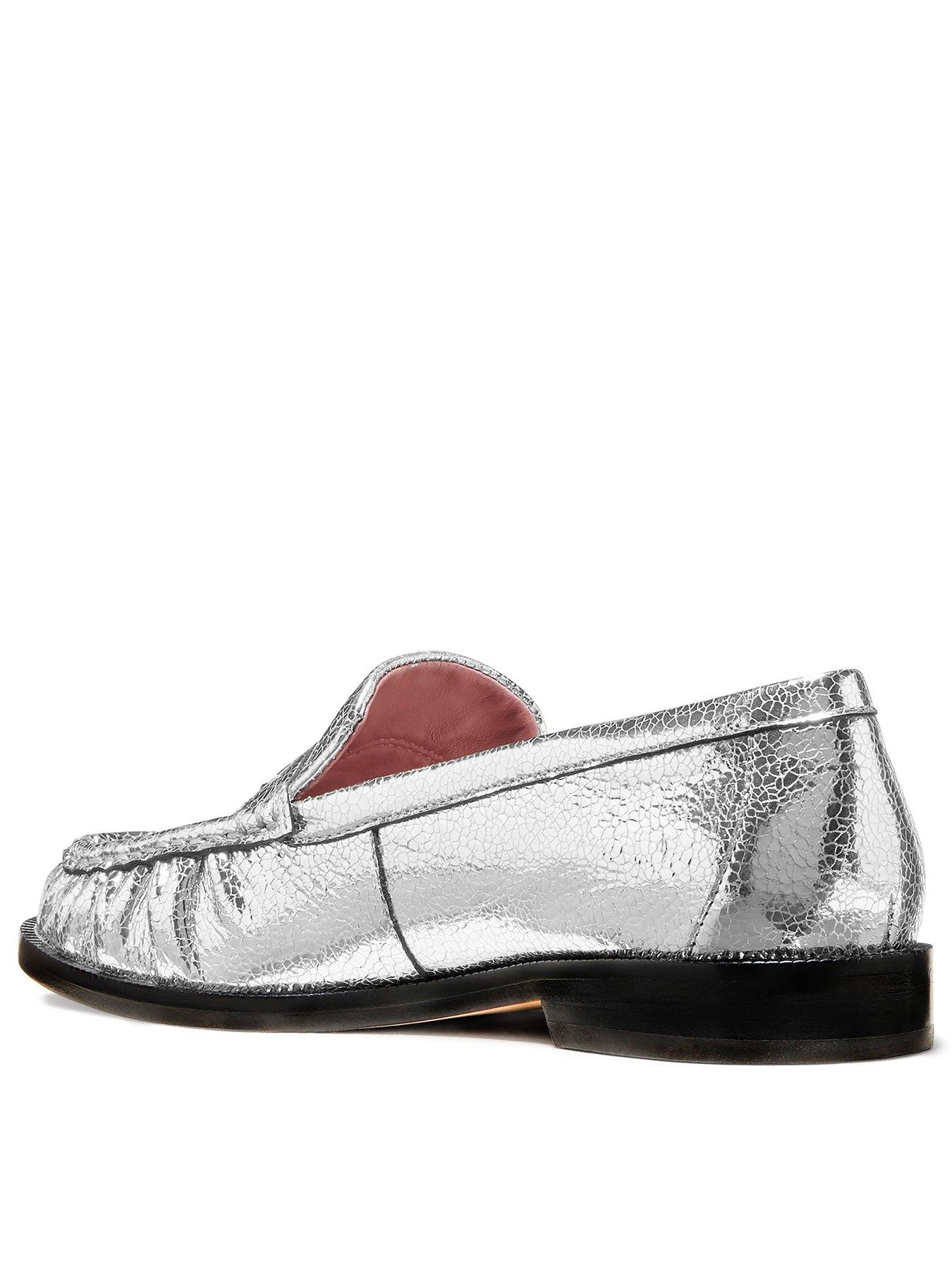 Image 3 of 6 of Kate Spade New York Penni Crackled Metallic Leather Loafer - Silver