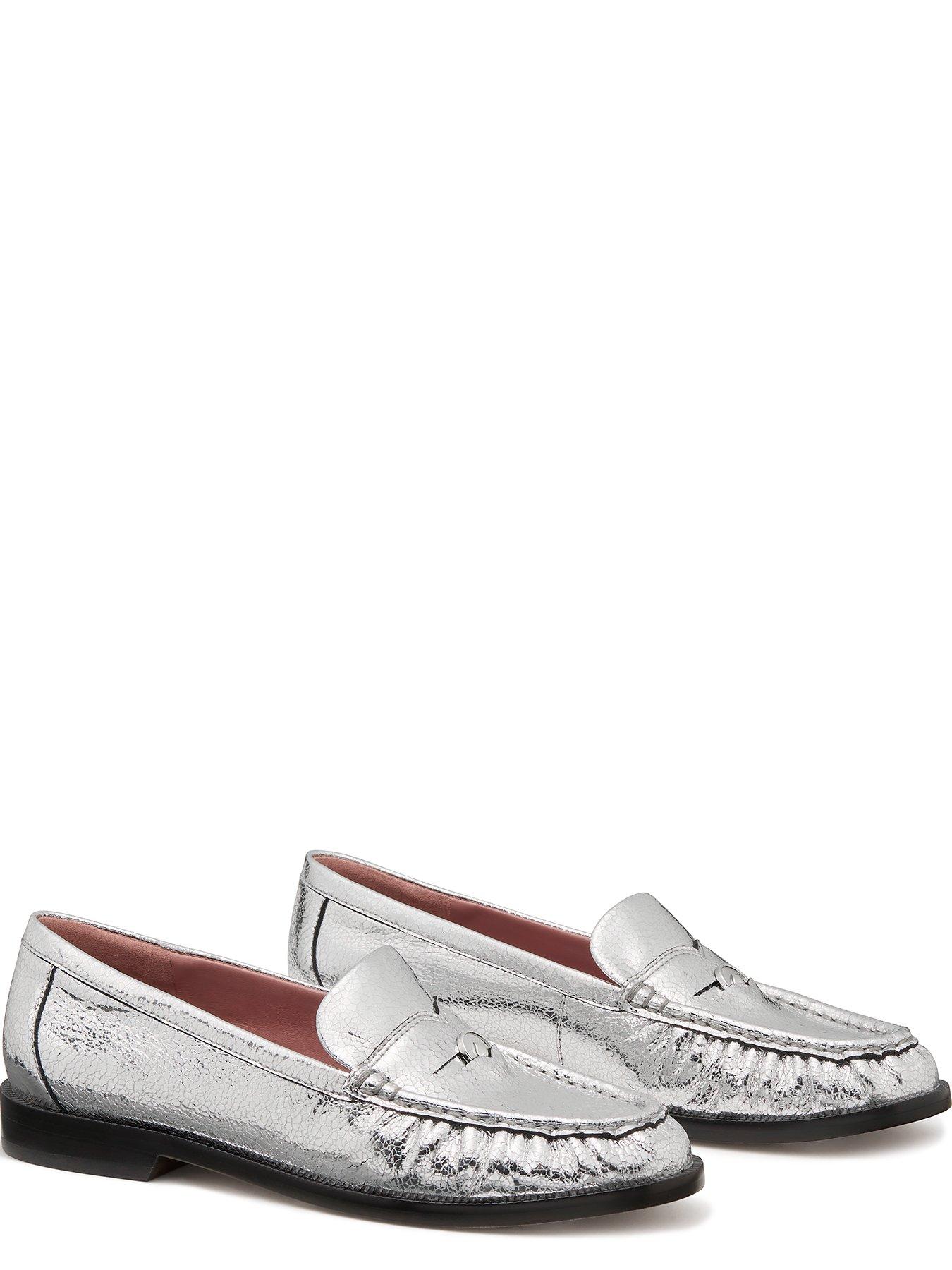 Image 5 of 6 of Kate Spade New York Penni Crackled Metallic Leather Loafer - Silver