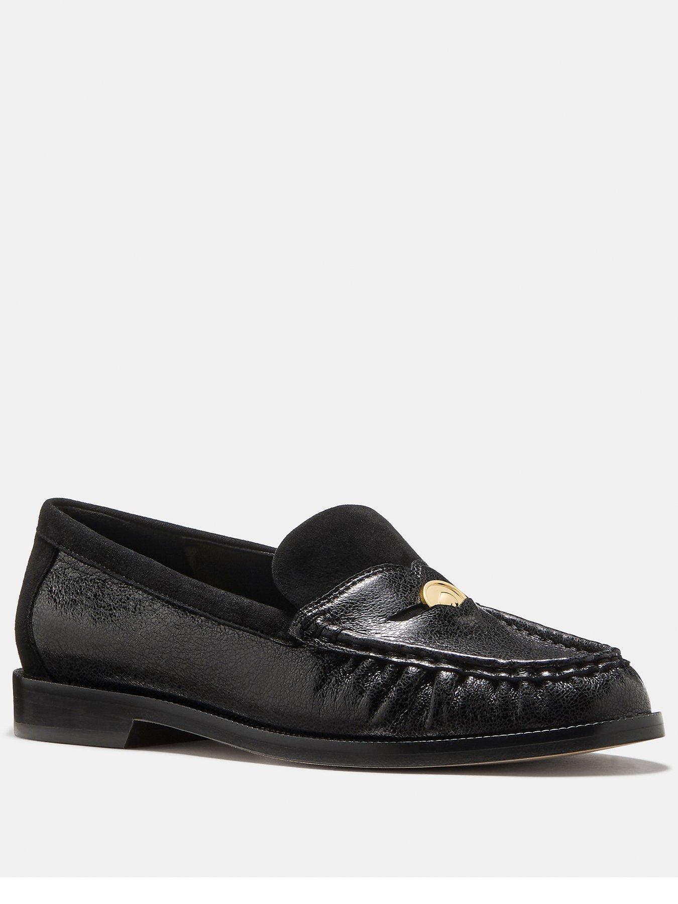 Image 2 of 6 of Kate Spade New York Penni Glazed Leather Loafer - Black