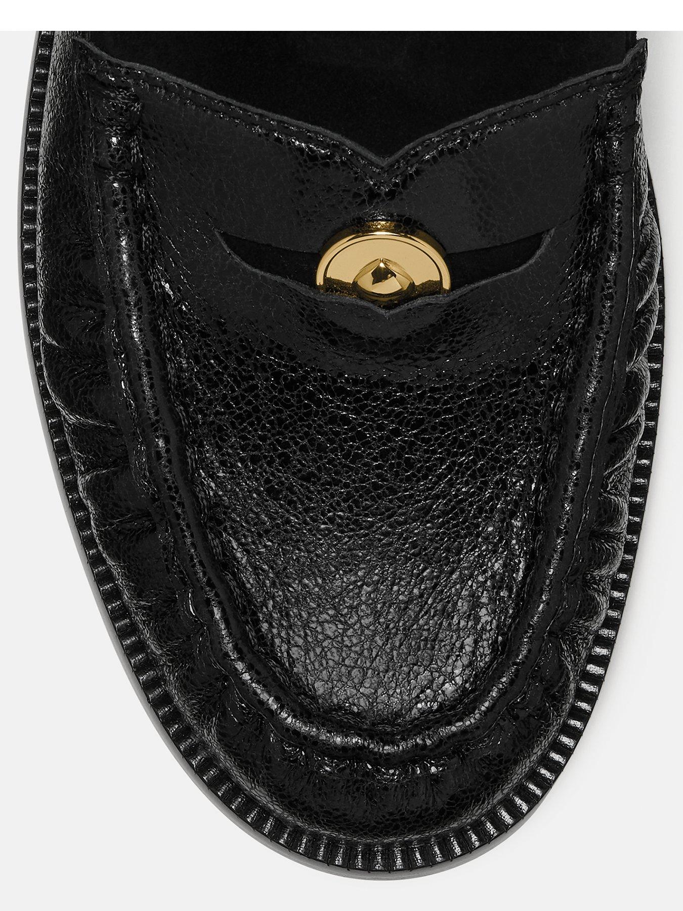 Image 5 of 6 of Kate Spade New York Penni Glazed Leather Loafer - Black