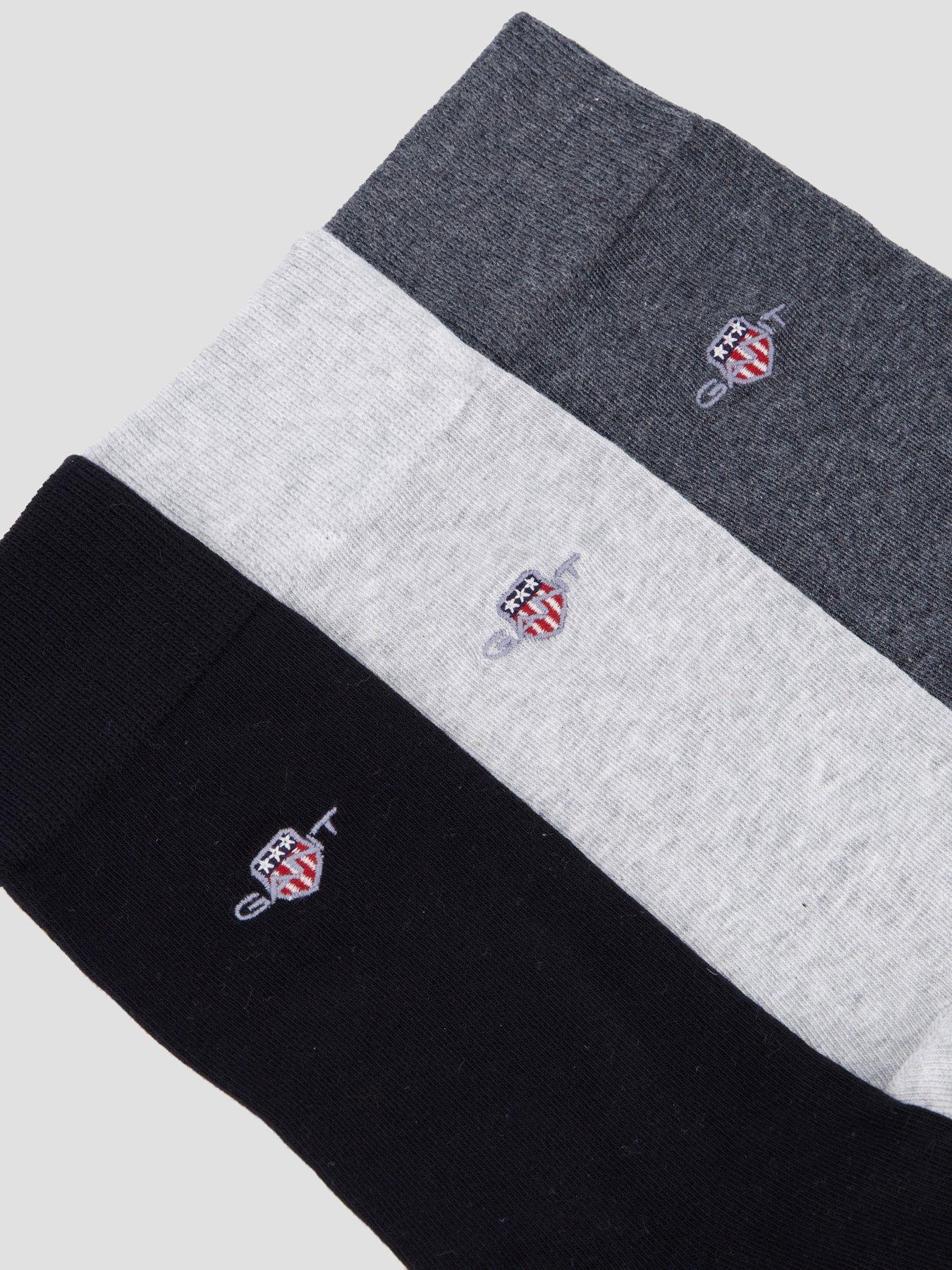 Image 3 of 3 of GANT Mens 3 Pack Cotton-Rich Stretch Crew Socks - Assorted