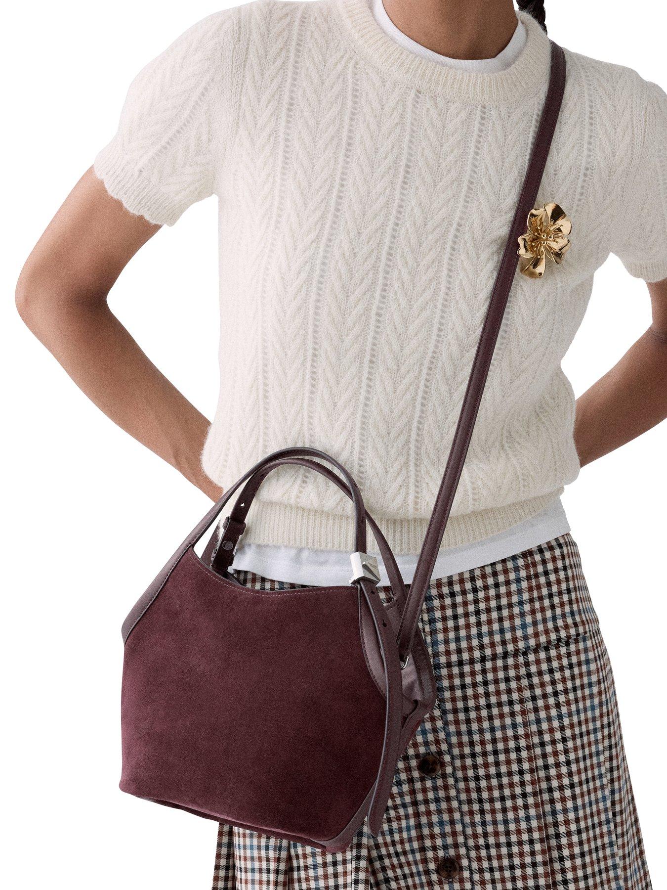 Image 2 of 5 of Kate Spade New York Deco Suede Small Tulip Tote Bag - Purple