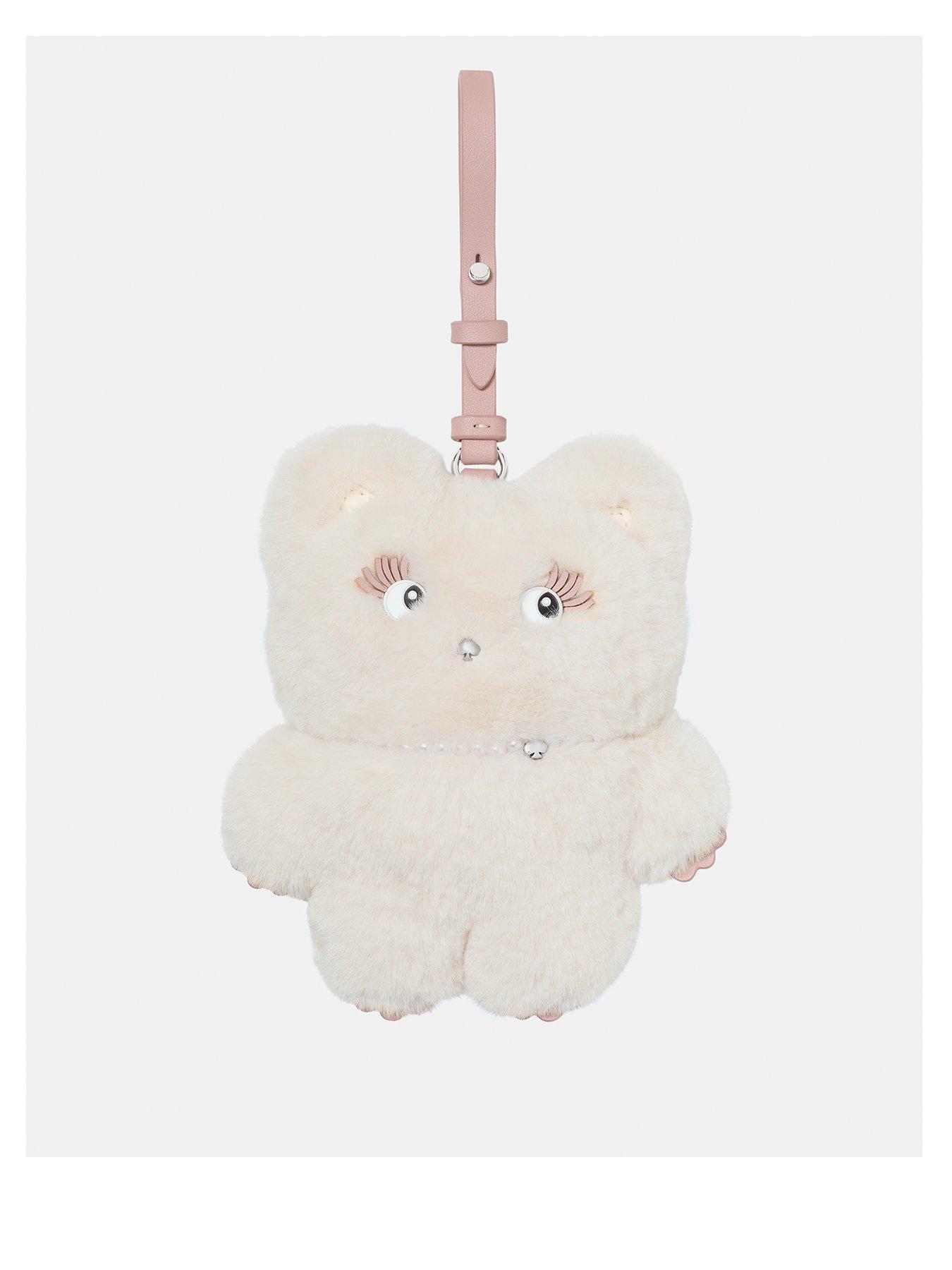 Image 1 of 3 of Kate Spade New York Monsters Clover Cat Bag Charm - White