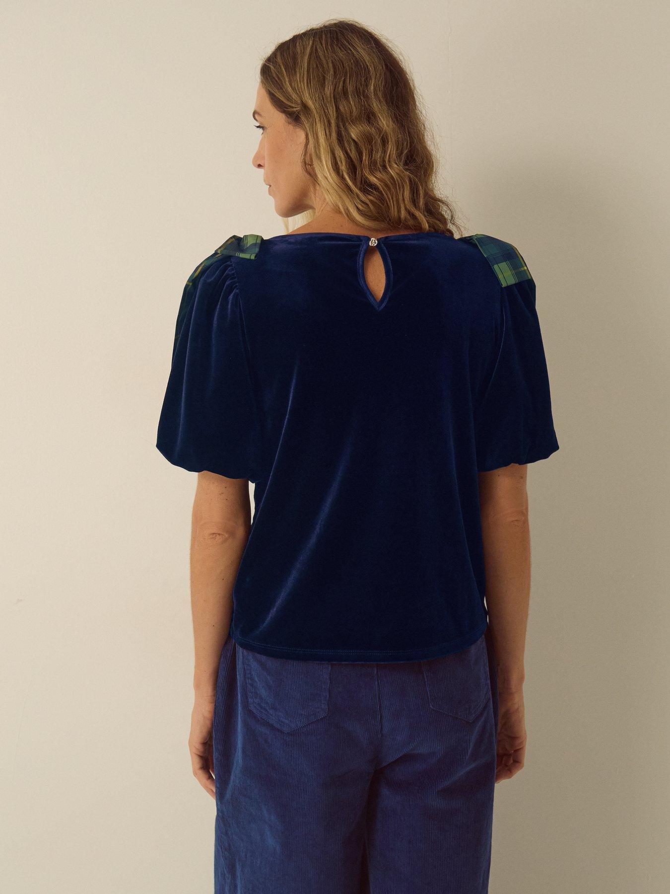 Image 2 of 4 of Monsoon Vittoria Velvet Bow Top