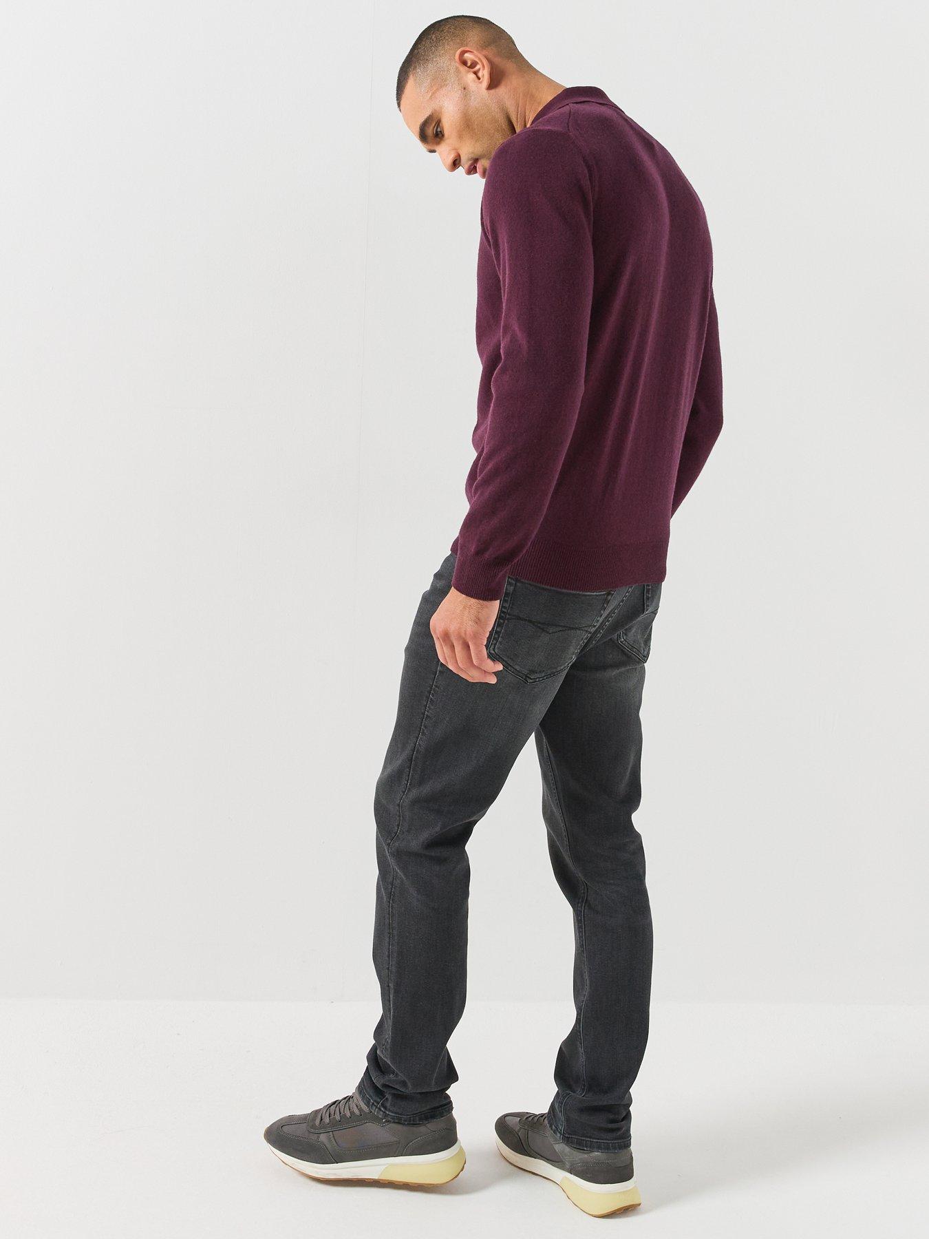 Image 5 of 5 of GANT Gant Superfine Lambswool Knitted Polo - Purple