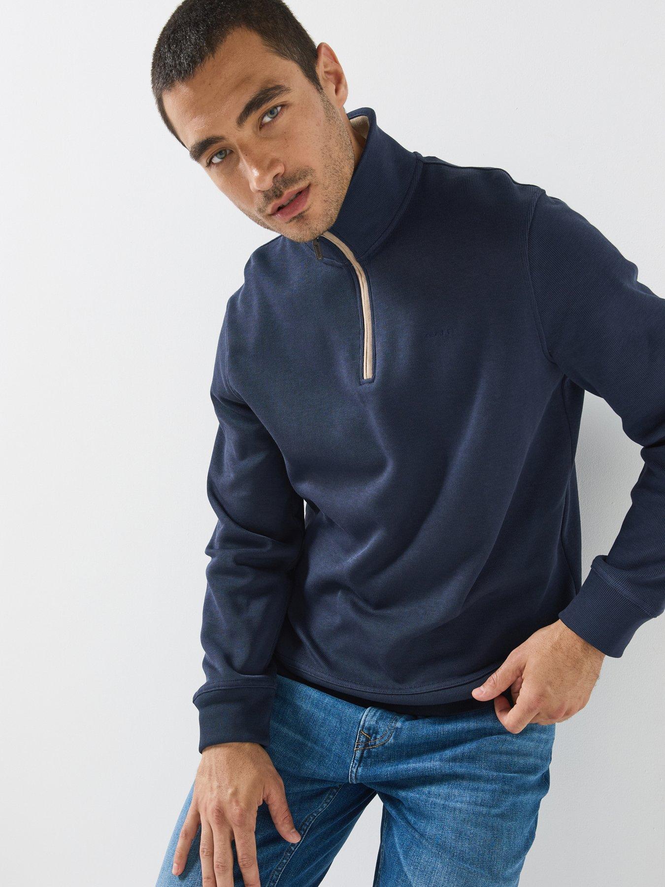 Image 1 of 5 of GANT Sacker Rib Half Zip Sweat - Navy