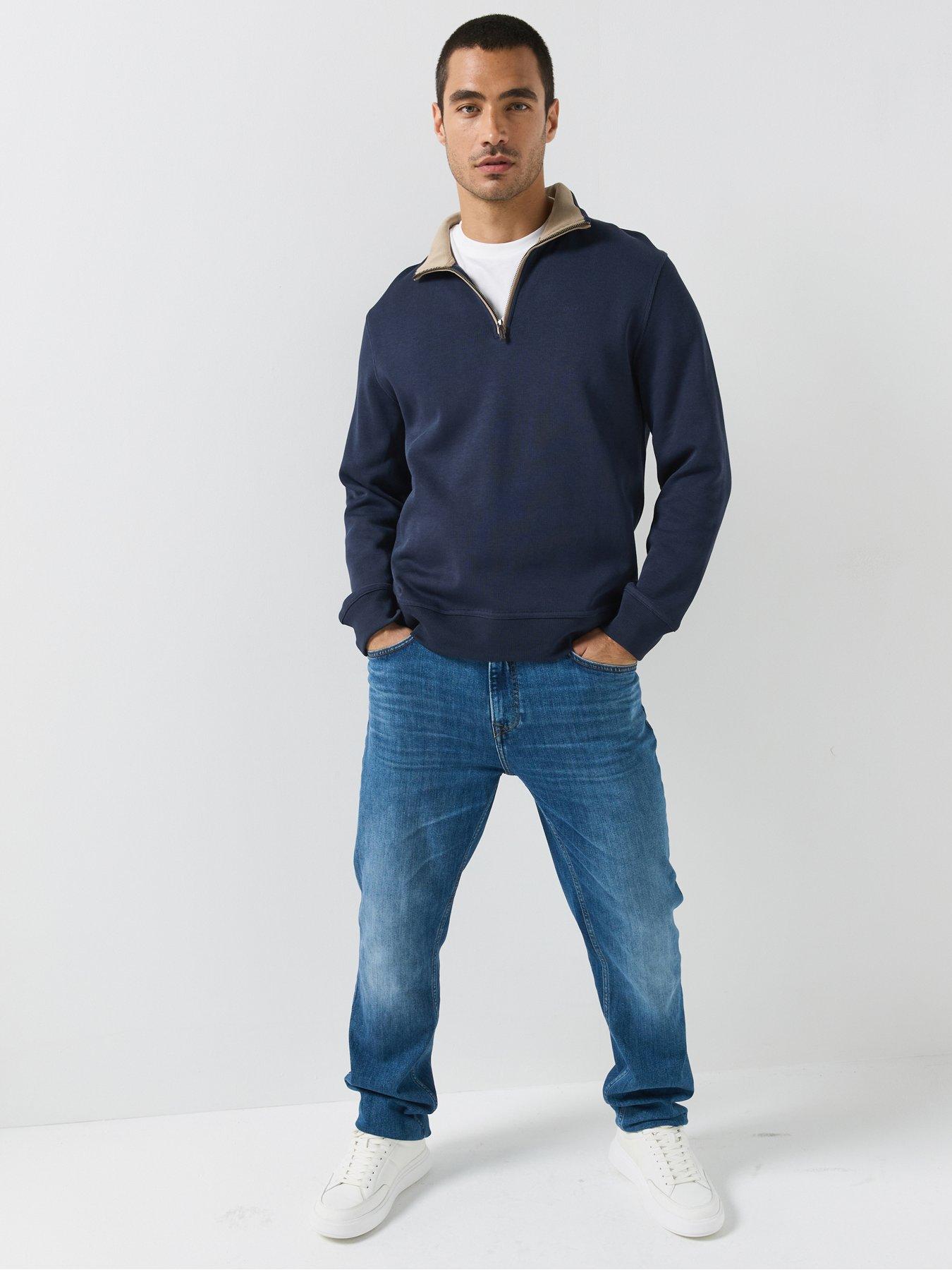 Image 3 of 5 of GANT Sacker Rib Half Zip Sweat - Navy