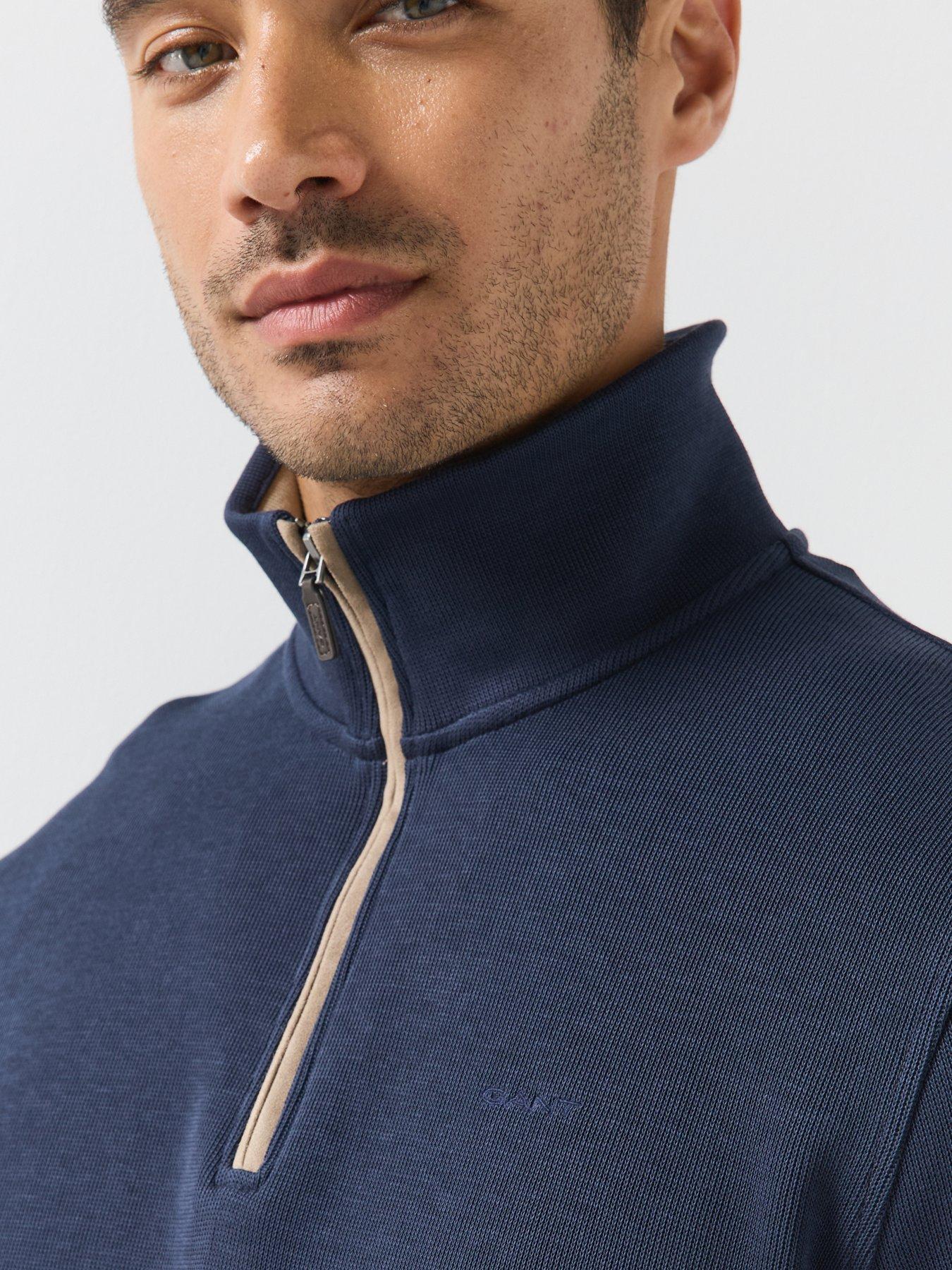 Image 4 of 5 of GANT Sacker Rib Half Zip Sweat - Navy