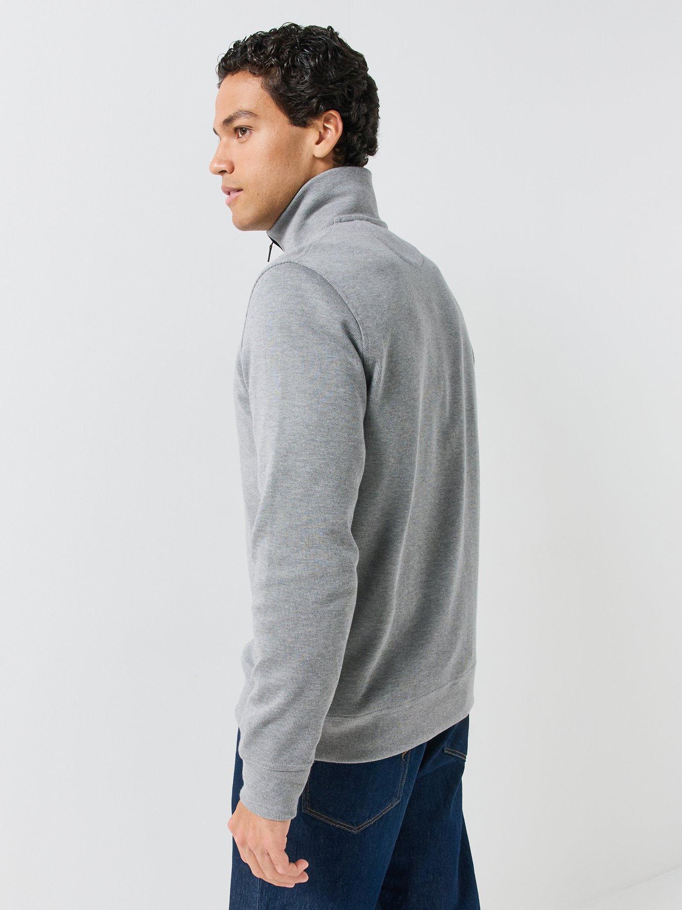 Image 2 of 6 of GANT Mens Sacker Half-Zip Regular Fit Sweatshirt - Grey