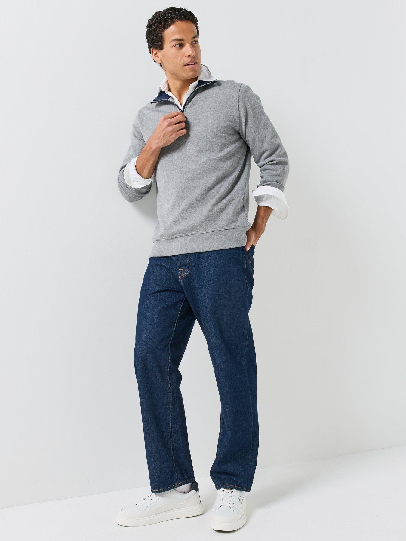 Image 3 of 6 of GANT Mens Sacker Half-Zip Regular Fit Sweatshirt - Grey