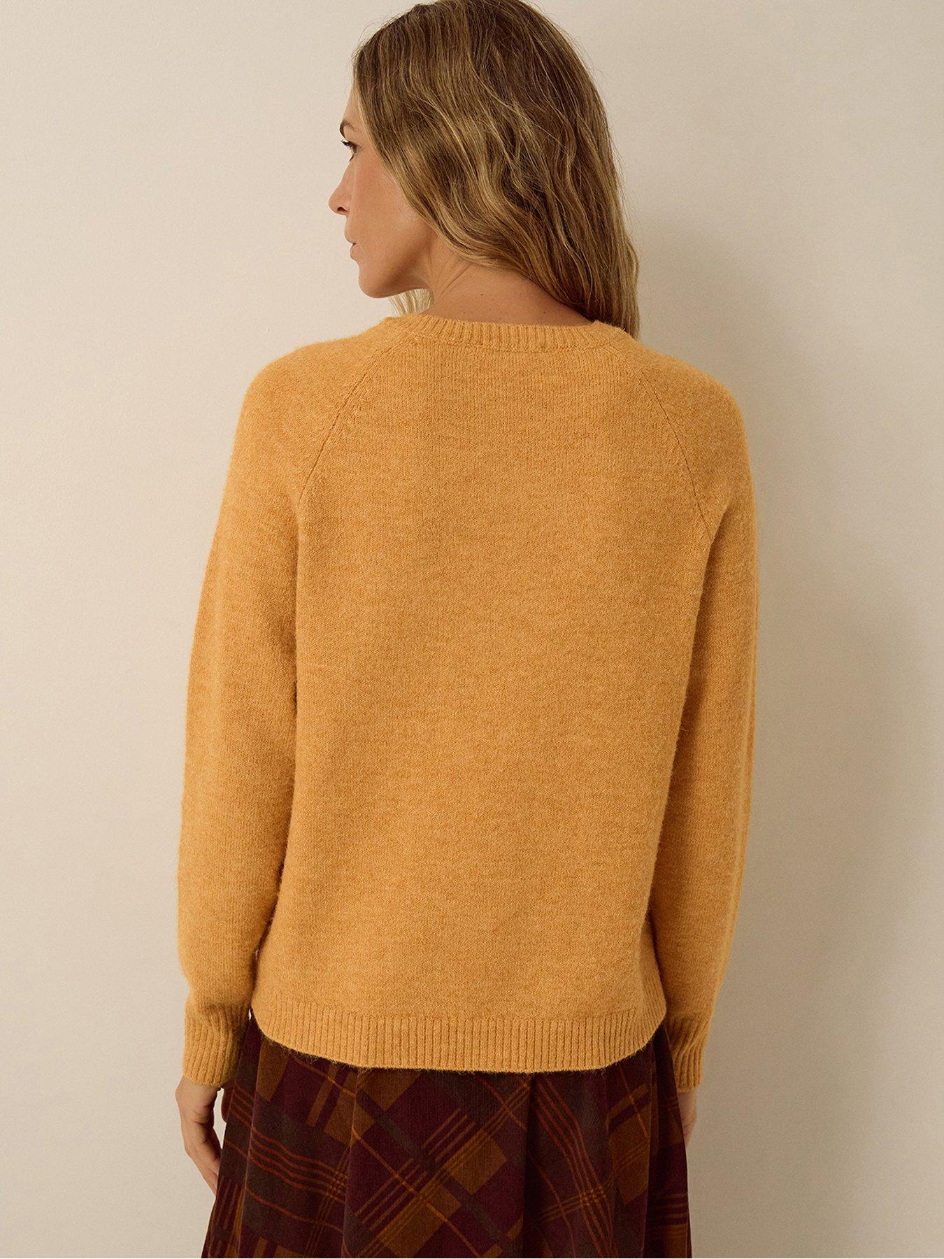 Image 2 of 4 of Monsoon Womens Asymmetric Button Raglan Jumper - Brown