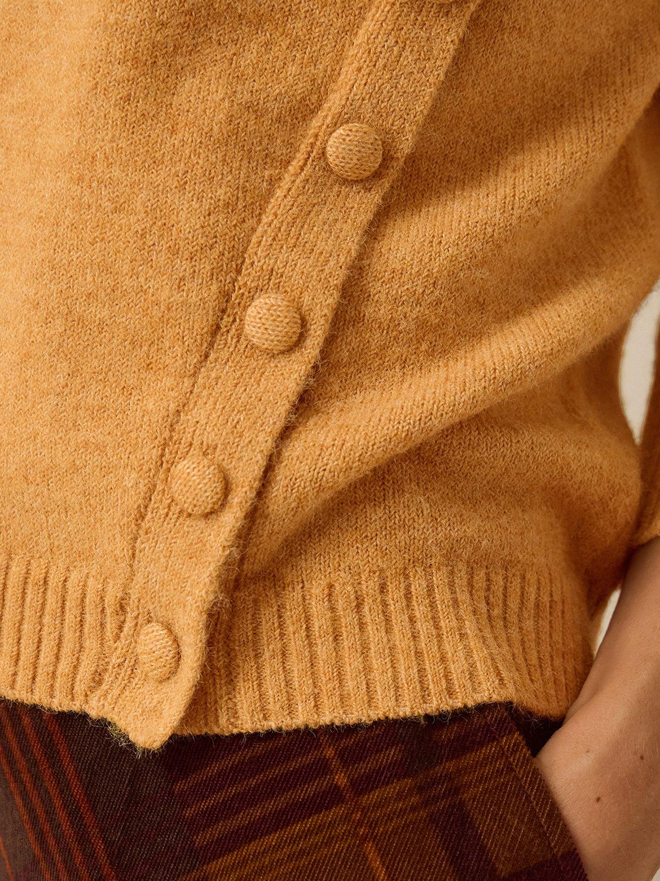 Image 4 of 4 of Monsoon Womens Asymmetric Button Raglan Jumper - Brown