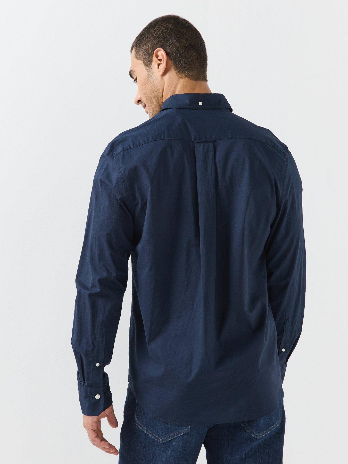 Image 2 of 6 of GANT Mens Regular Fit Poplin Long Sleeve Shirt - Navy