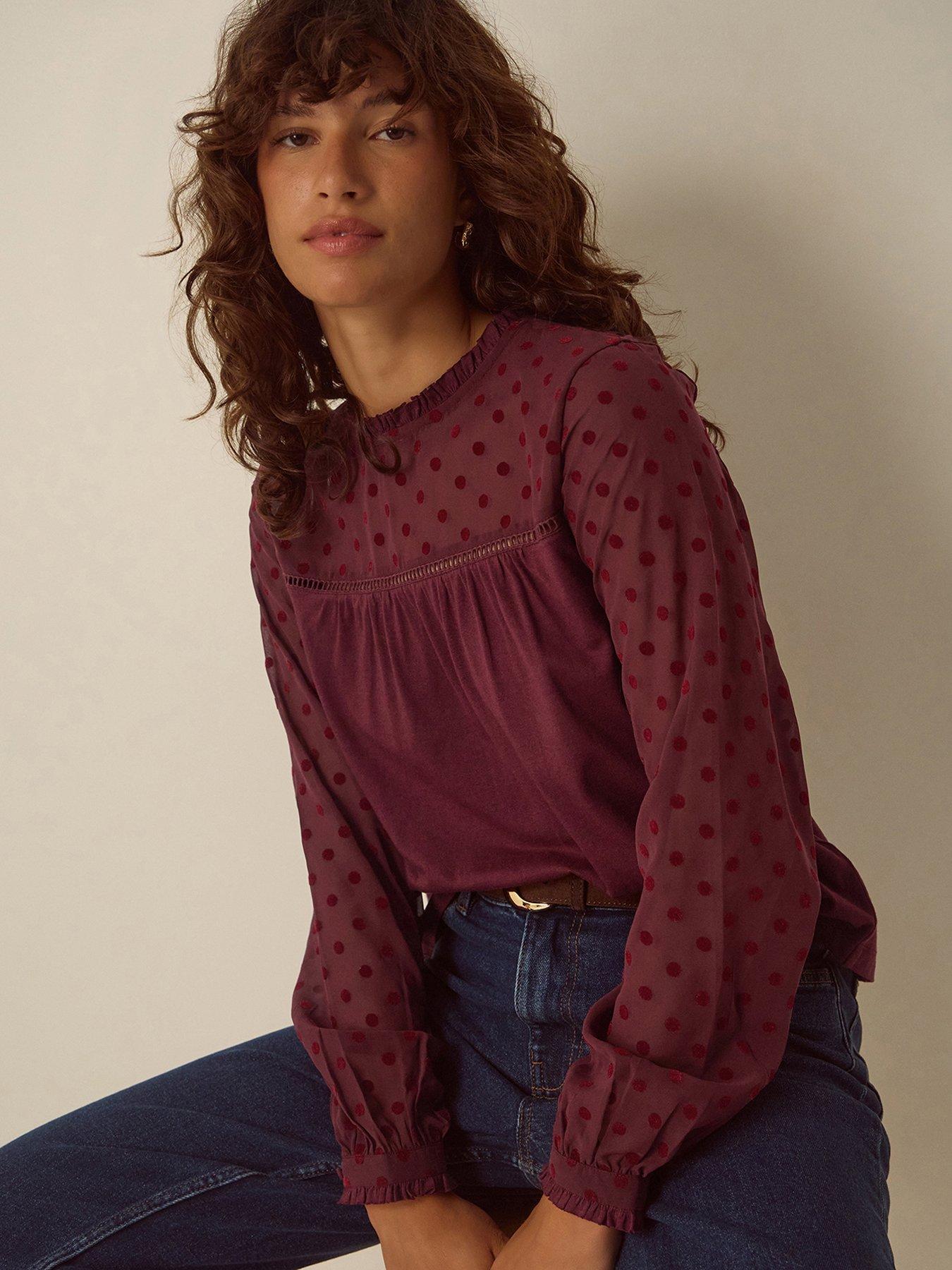Image 1 of 5 of Monsoon Diana Devore Jersey Top
