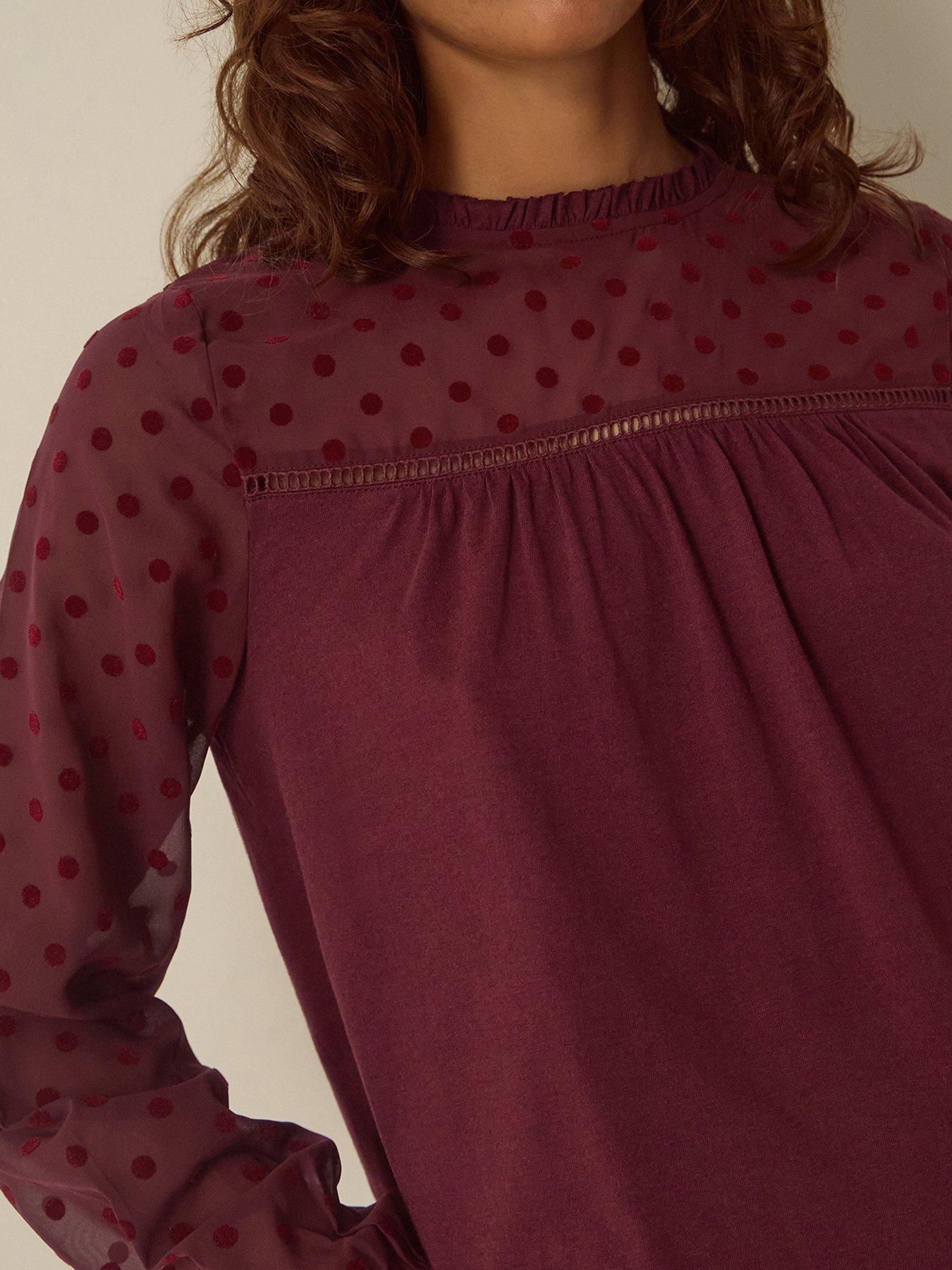 Image 3 of 5 of Monsoon Diana Devore Jersey Top