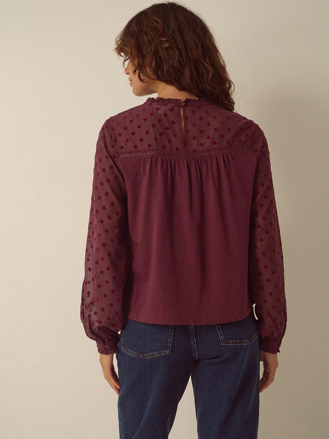 Image 4 of 5 of Monsoon Diana Devore Jersey Top
