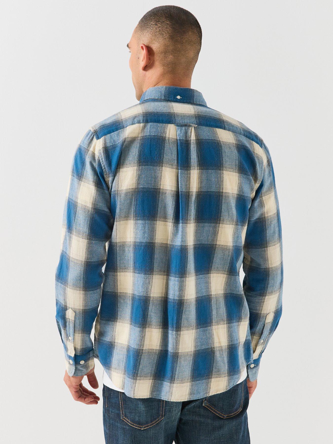 Image 2 of 6 of GANT Gant Regular Fit Windblown Flannel Check Shirt - Blue