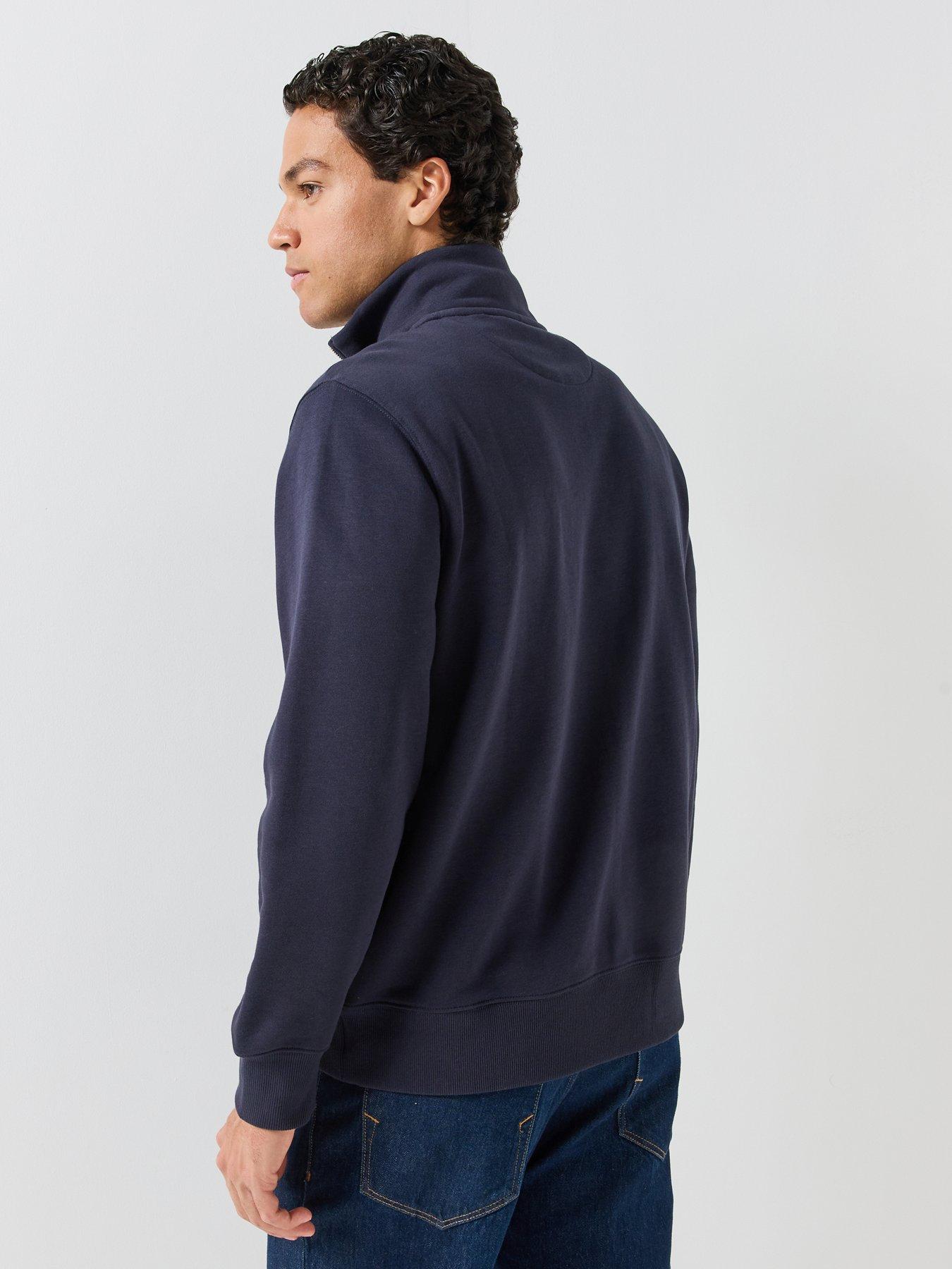 Image 2 of 6 of GANT Mens Regular Fit Half Zip Sweatshirt - Navy