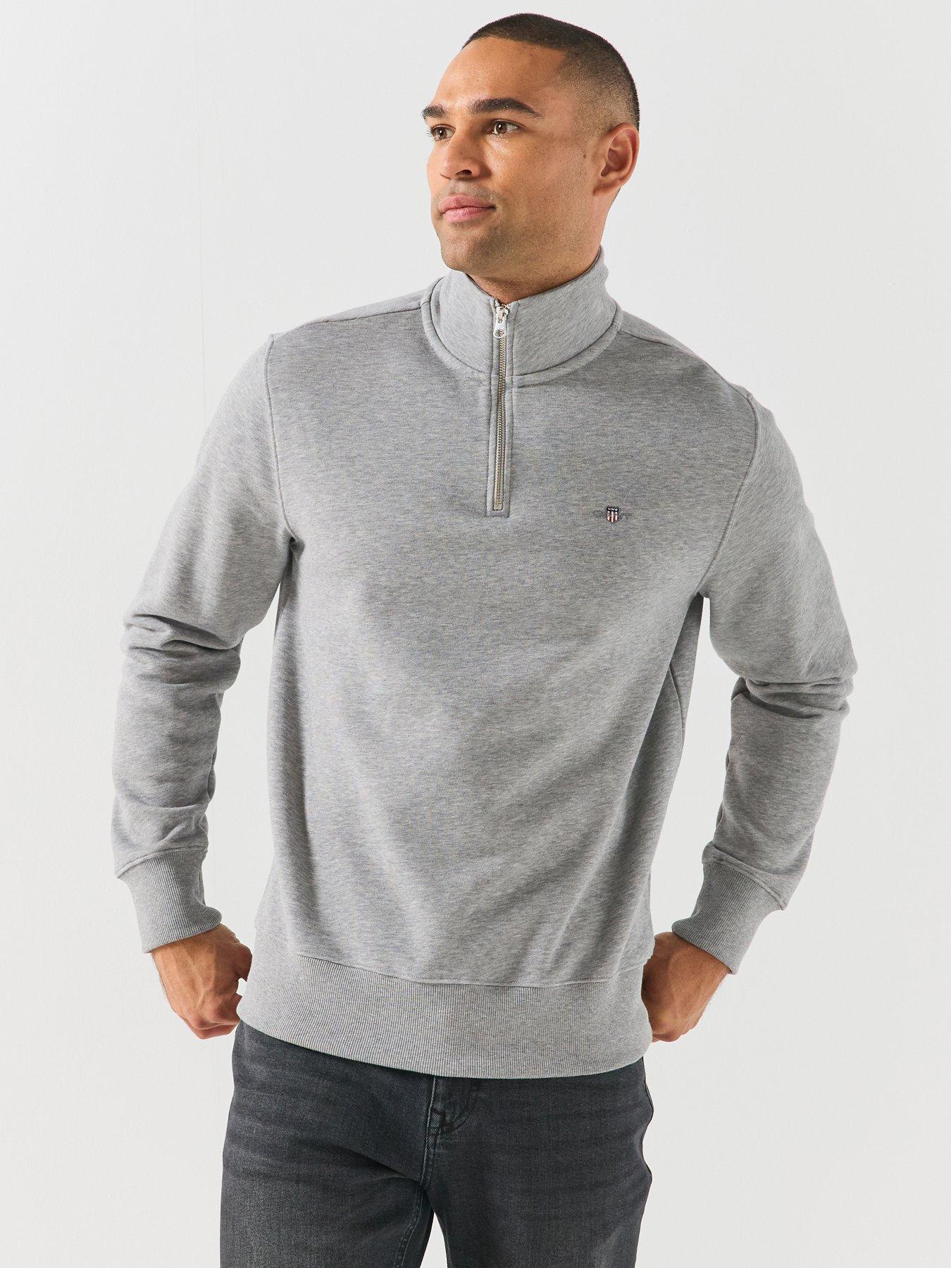 Image 1 of 6 of GANT Gant Regular Fit Shield Half Zip Sweat - Grey