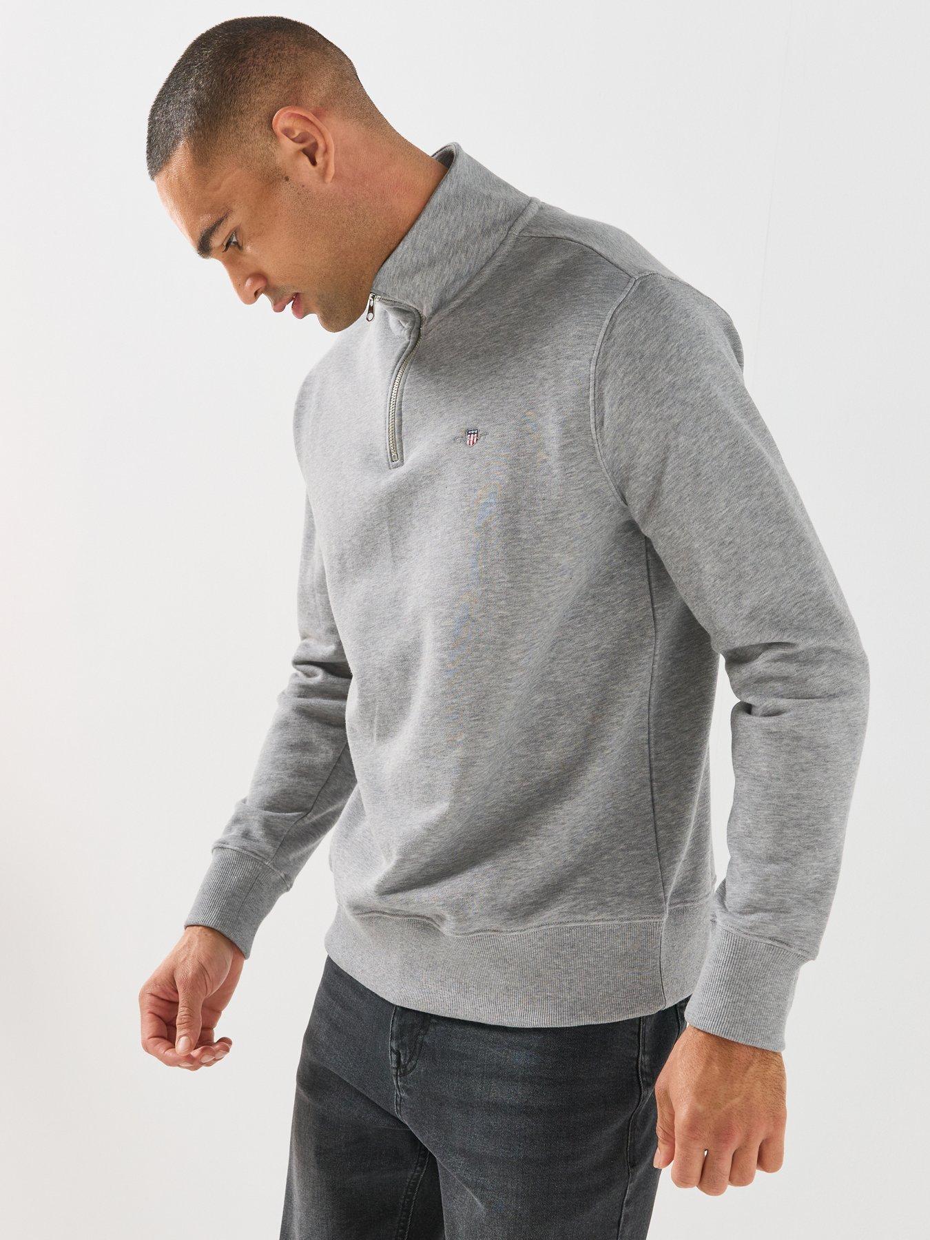 Image 4 of 6 of GANT Gant Regular Fit Shield Half Zip Sweat - Grey