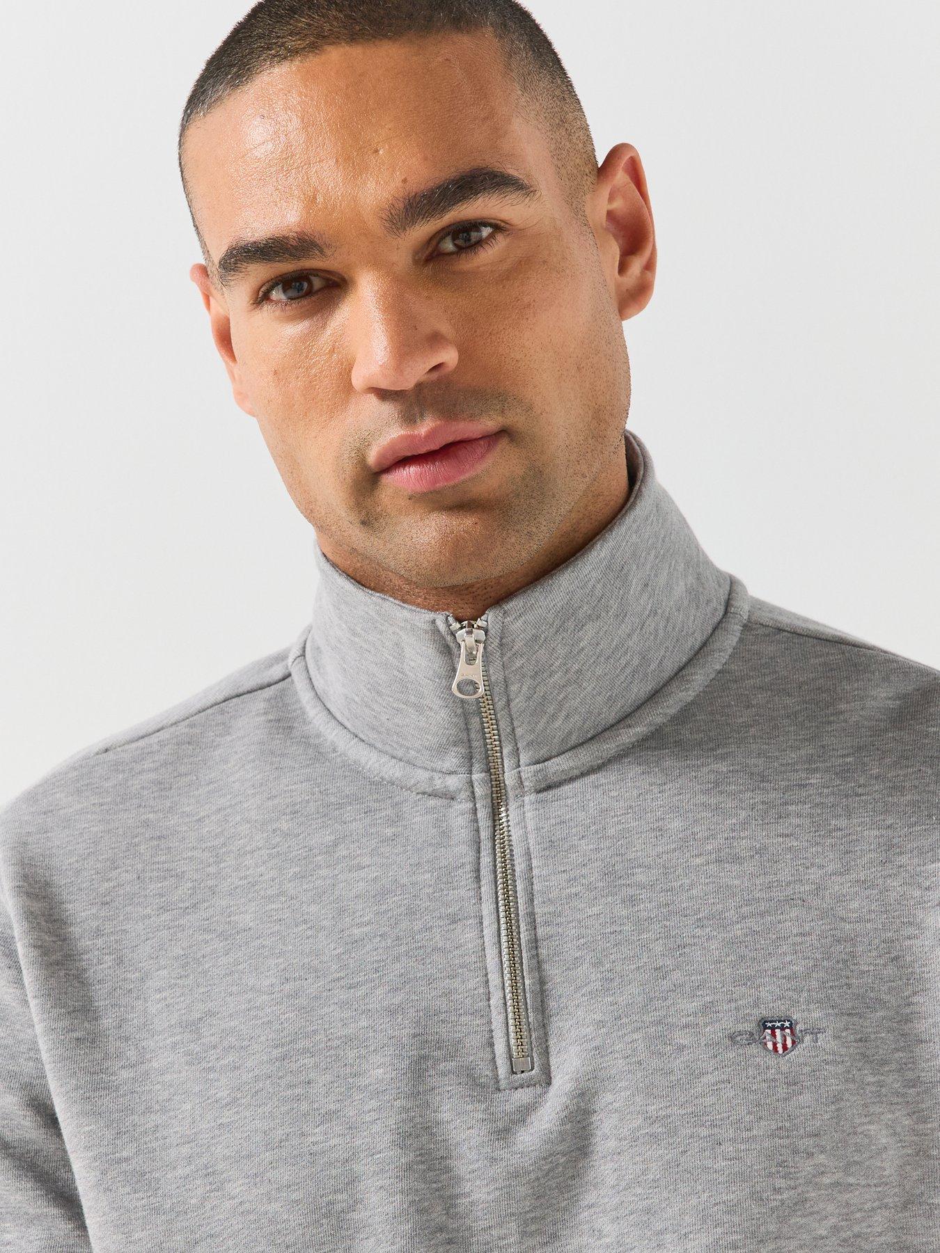 Image 5 of 6 of GANT Gant Regular Fit Shield Half Zip Sweat - Grey
