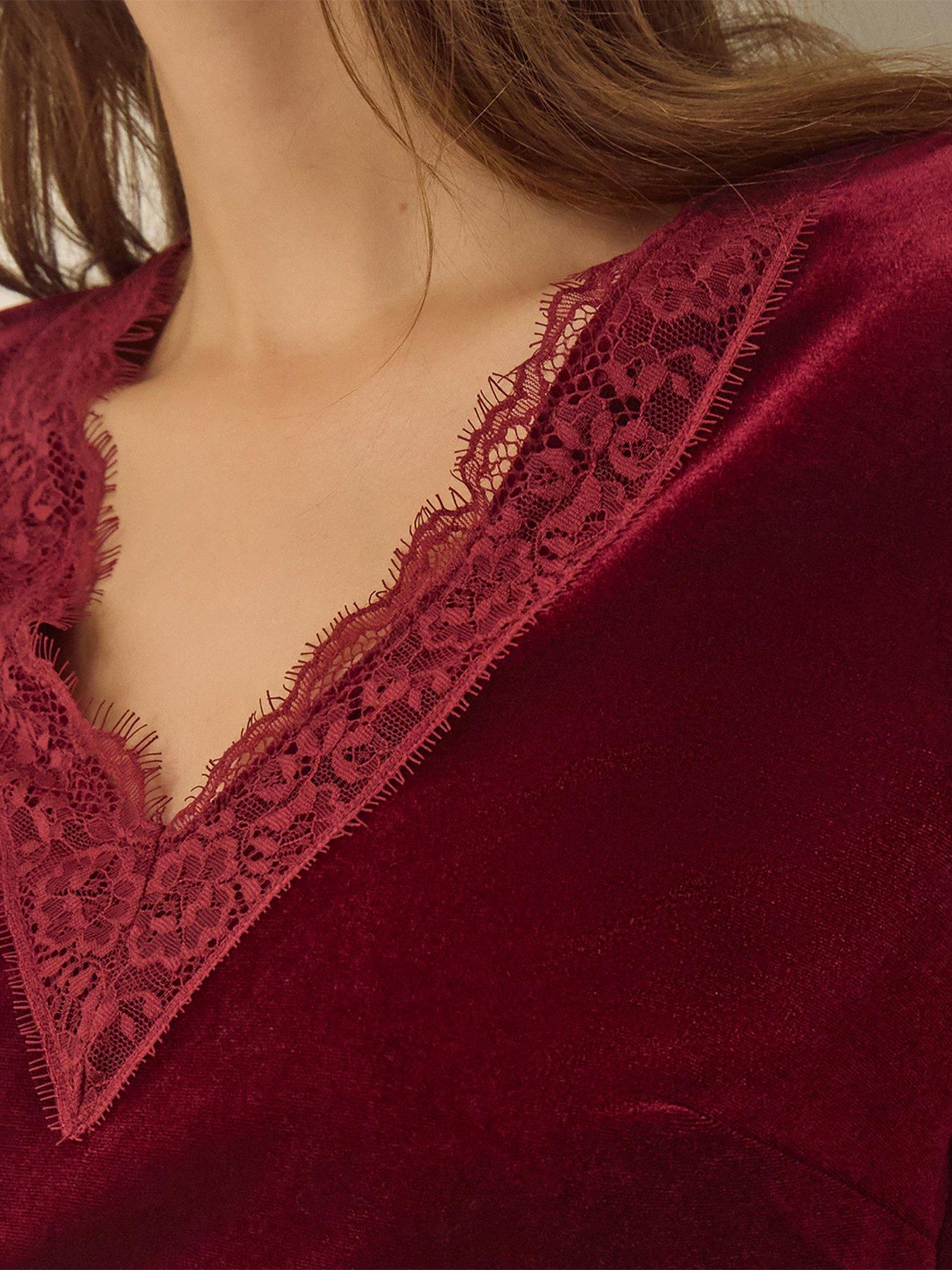 Image 2 of 5 of Monsoon Lexi Lace Velvet Top