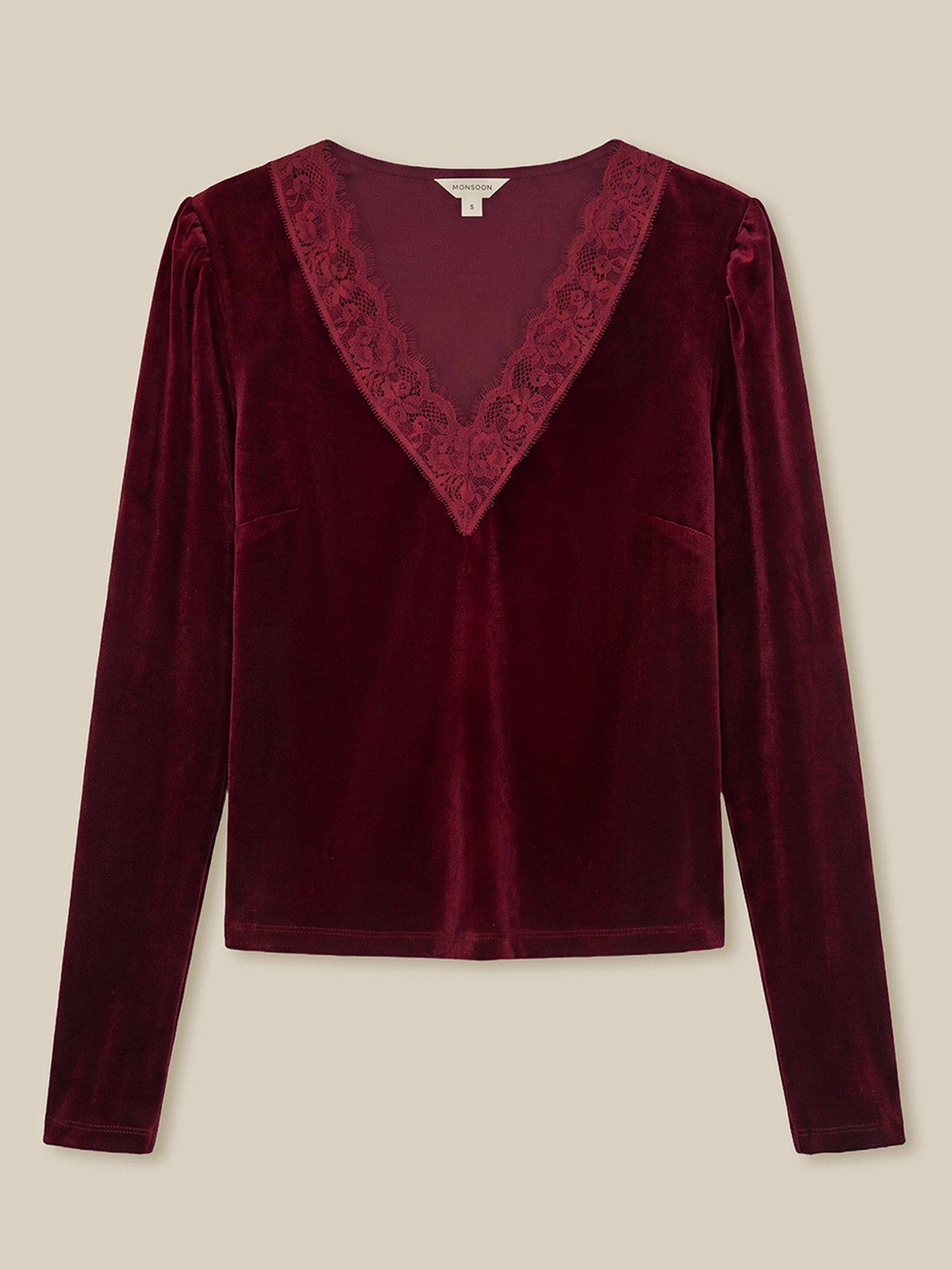 Image 5 of 5 of Monsoon Lexi Lace Velvet Top