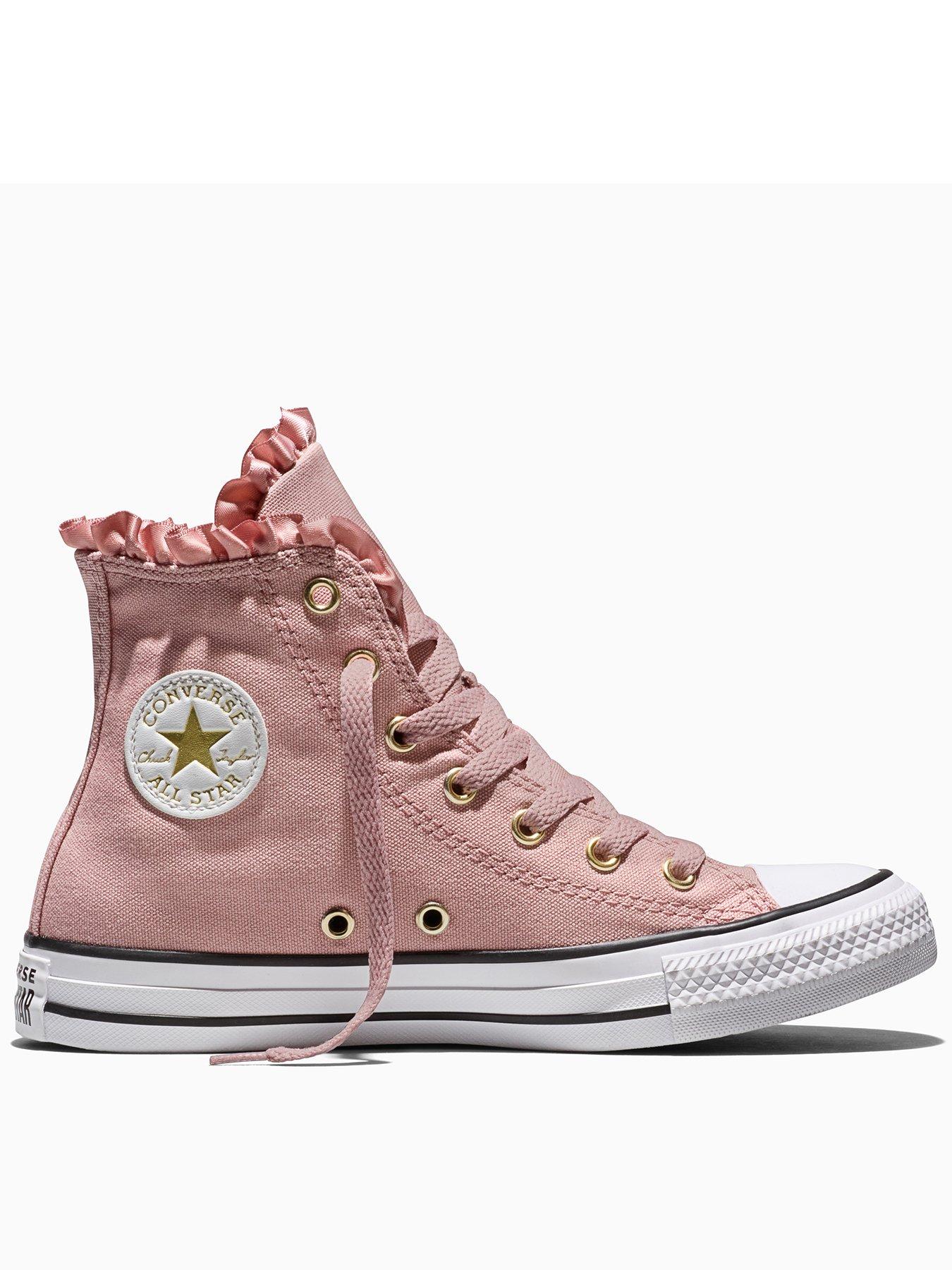Converse Kids Chuck Taylor All Star Ruffle Trim High-Top Lace-Up Trainers - Pink