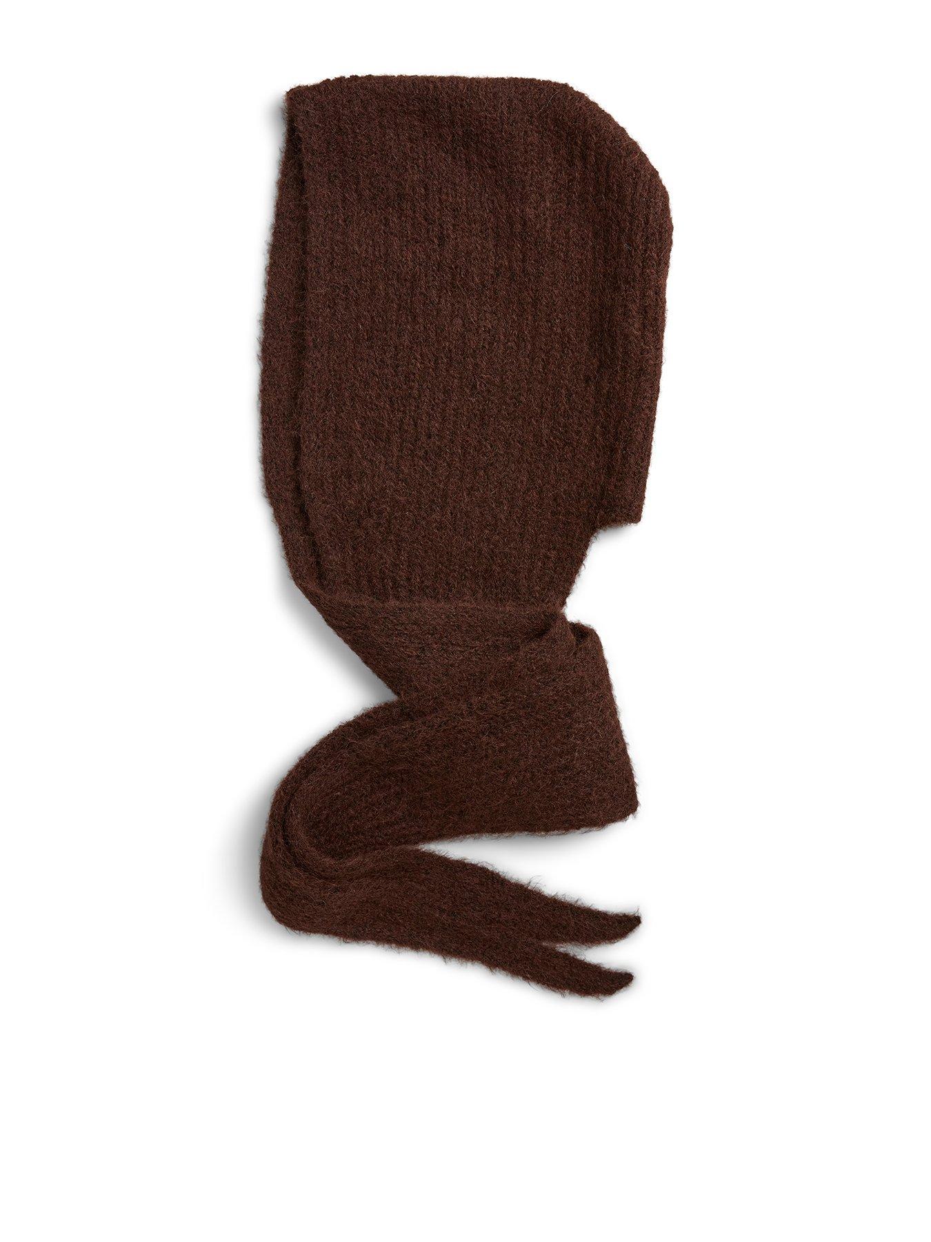 Image 1 of 3 of PIECES Womens Balaclava Wool Blend Scarf - Brown