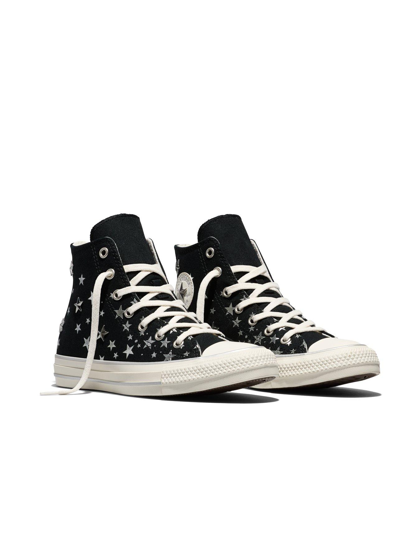 Image 6 of 6 of Converse Junior Chuck Taylor All Star Hi Star Stud Trainers - Black