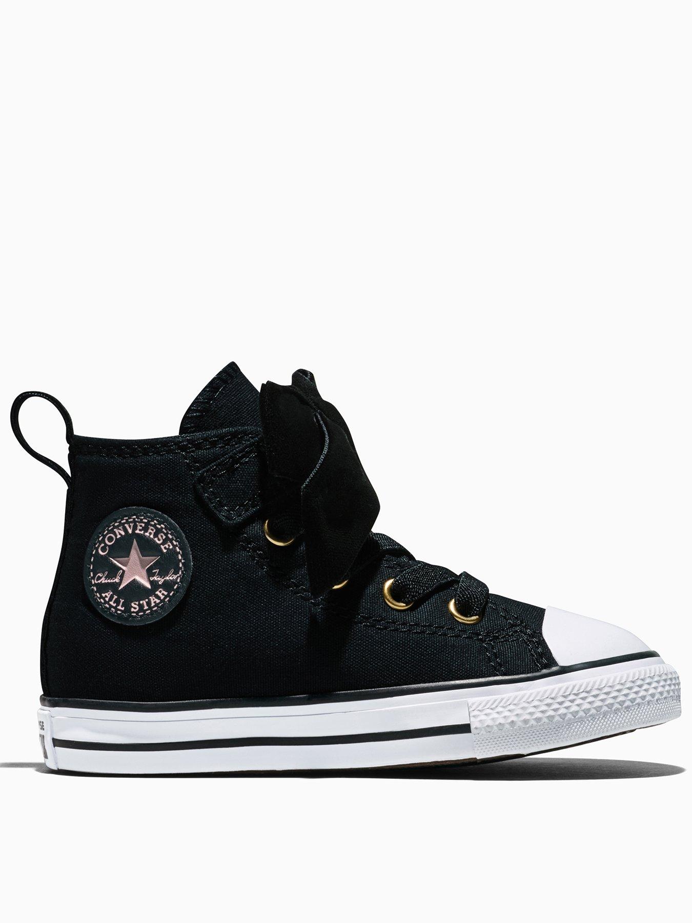 Image 1 of 5 of Converse Infants Chuck Taylor All Star Velcro Bow Hi Top Trainers - Black
