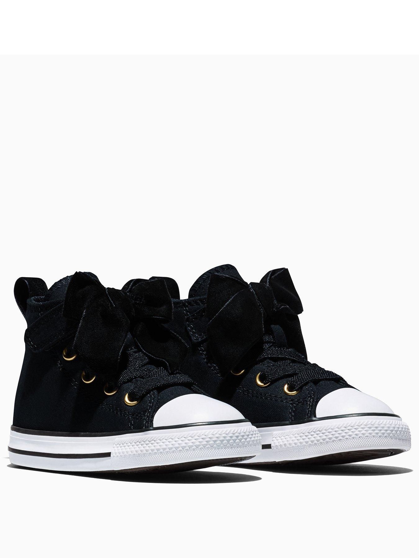 Image 2 of 5 of Converse Infants Chuck Taylor All Star Velcro Bow Hi Top Trainers - Black