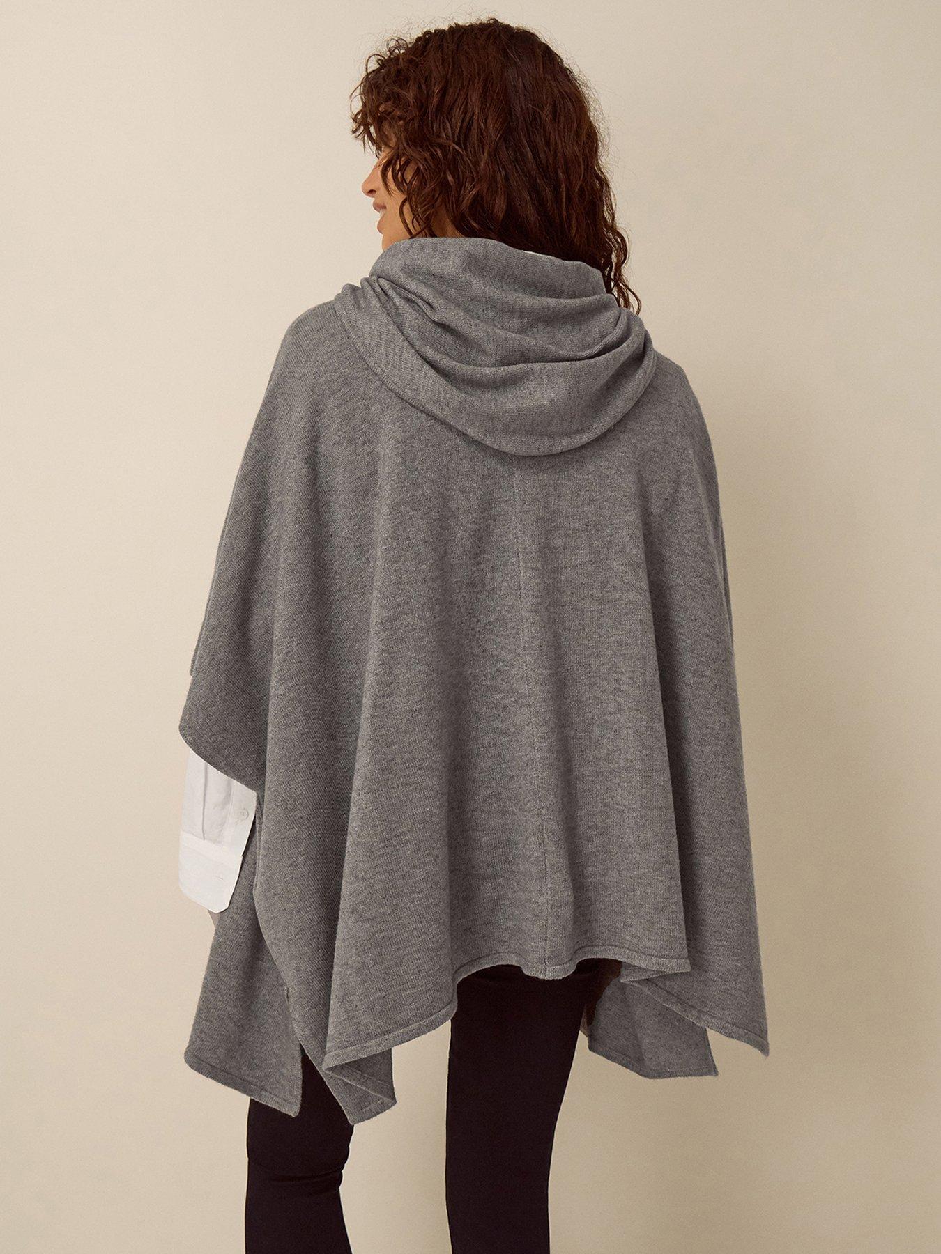 Image 2 of 5 of Monsoon Womens Samia Soft-Touch Knitted Cape - Grey