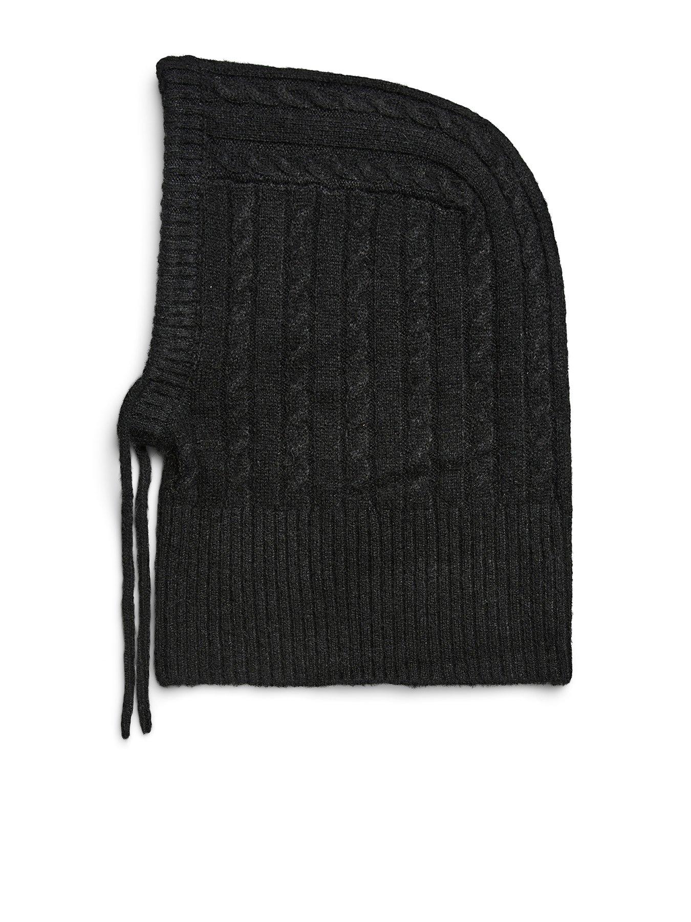Image 1 of 3 of PIECES Womens Cable Knit Balaclava - Black