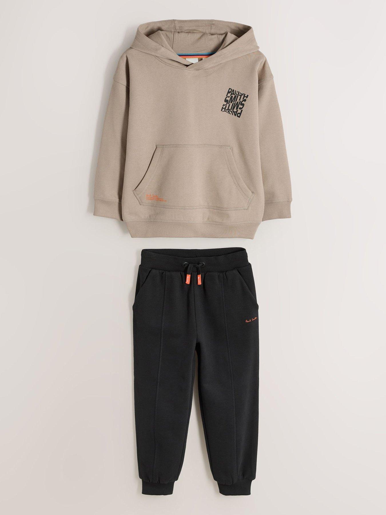 Image 1 of 6 of Paul Smith Junior Boys Graphic Hoody &amp; Joggers Set - Stone/black