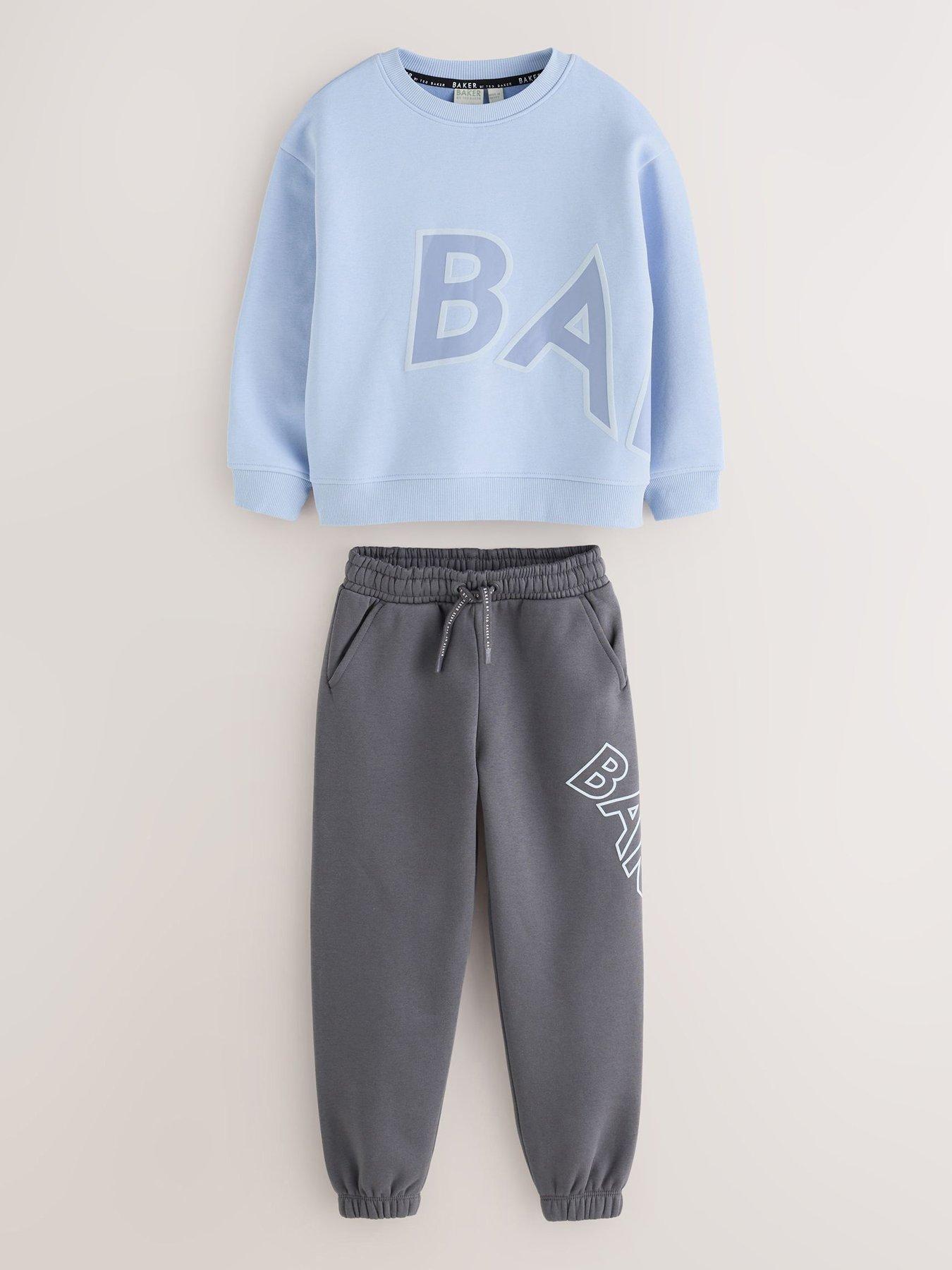 Image 1 of 6 of Ted Baker Kids' Graphic Sweatshirt &amp; Joggers Set - Blue