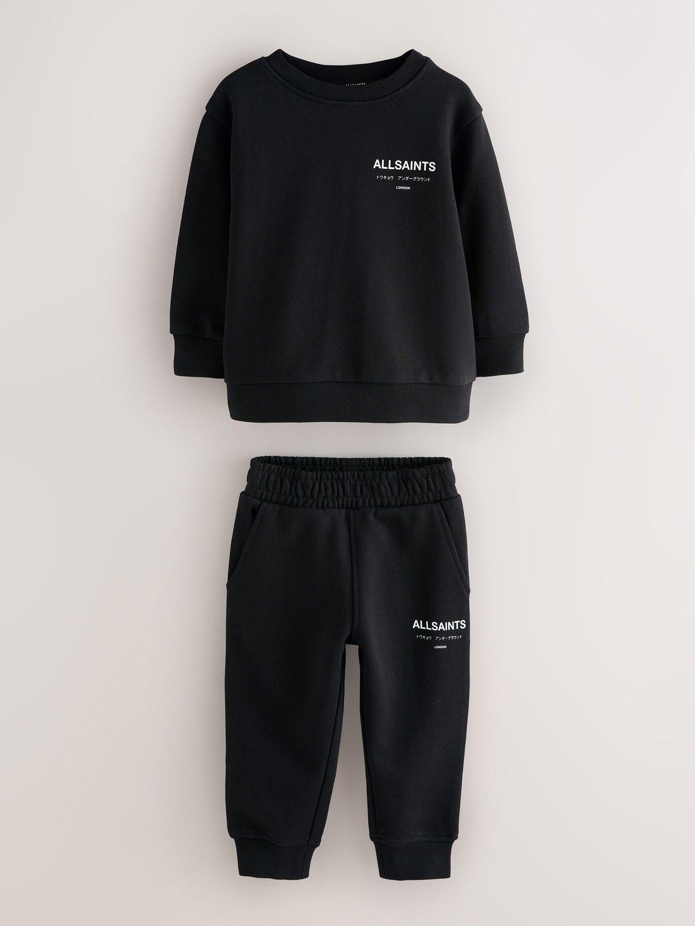 Image 2 of 7 of smALLSAINTS Younger Underground Sweatshirt &amp; Jogger Set - Black