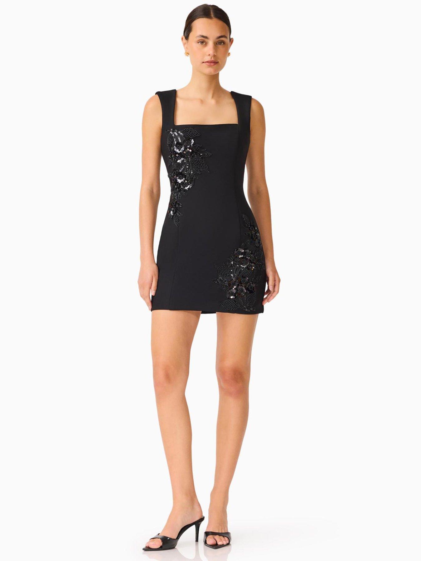 Image 1 of 5 of Elliatt Odelia Beaded Mini Dress - Black