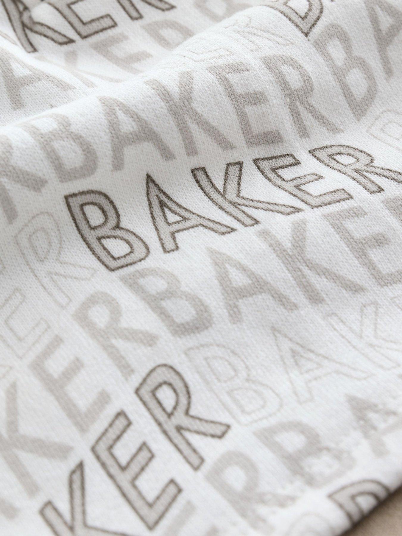 Image 5 of 5 of Ted Baker Baby Boys Letter Print Mockable Rompersuit - Beige