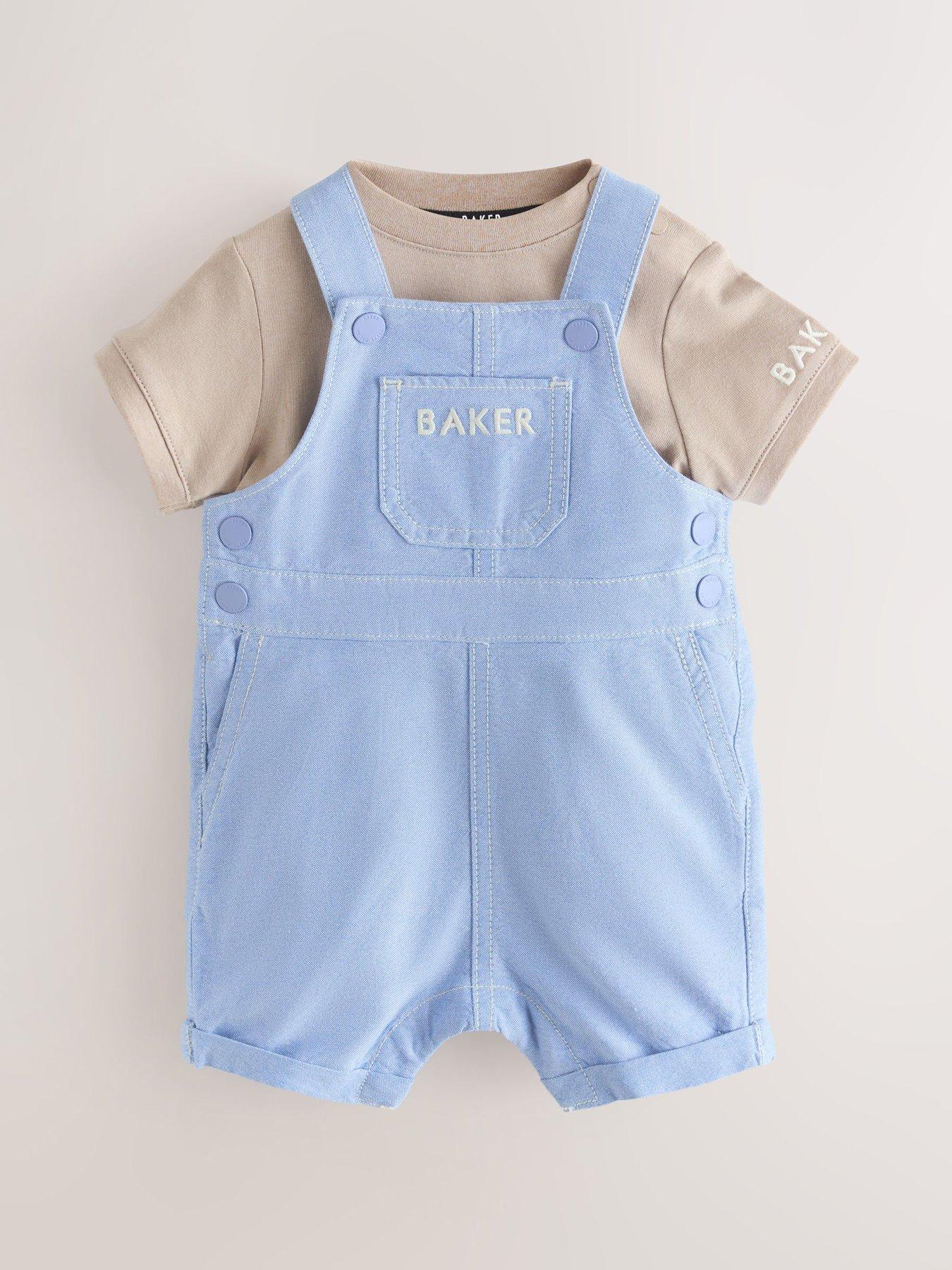 Ted Baker Baby Boys Chambray Dungarees And T-shirt Set - Multi