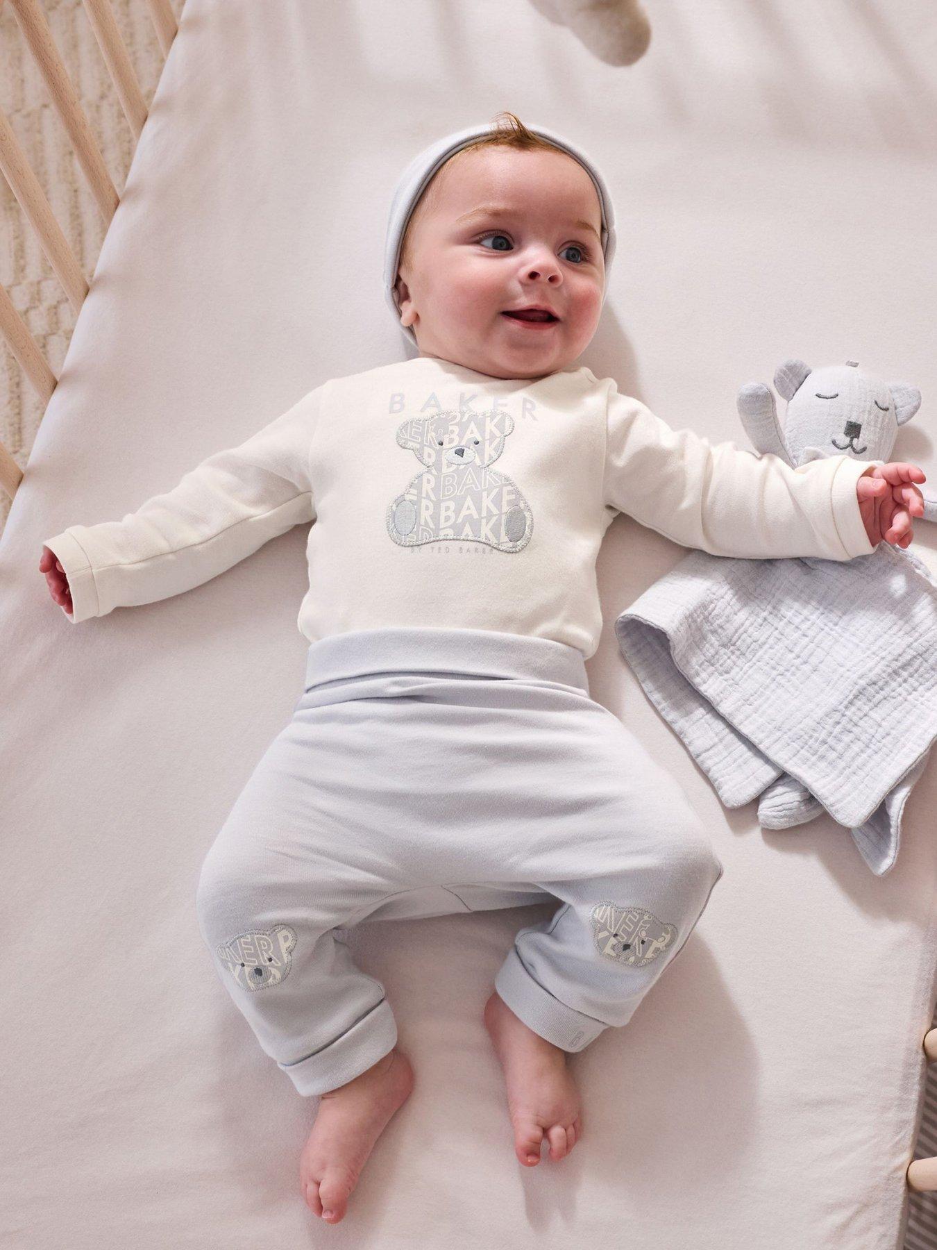 Ted Baker Baby Boys 4 Piece Bodysuit, Legging, Hat And Comforter Set - Beige
