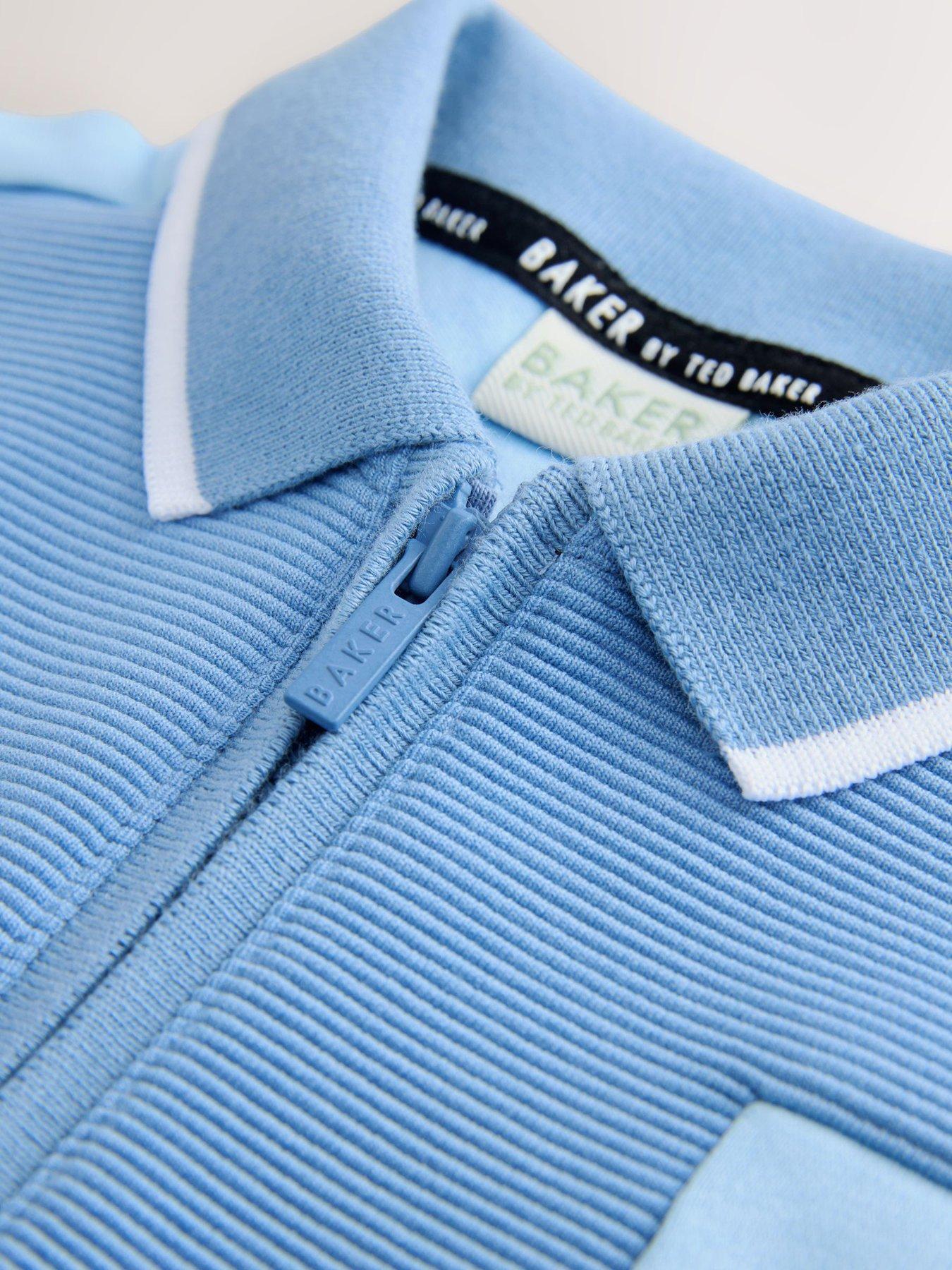 Image 7 of 7 of Ted Baker Boys Textured Polo Shirt &amp; Shorts Set - Blue