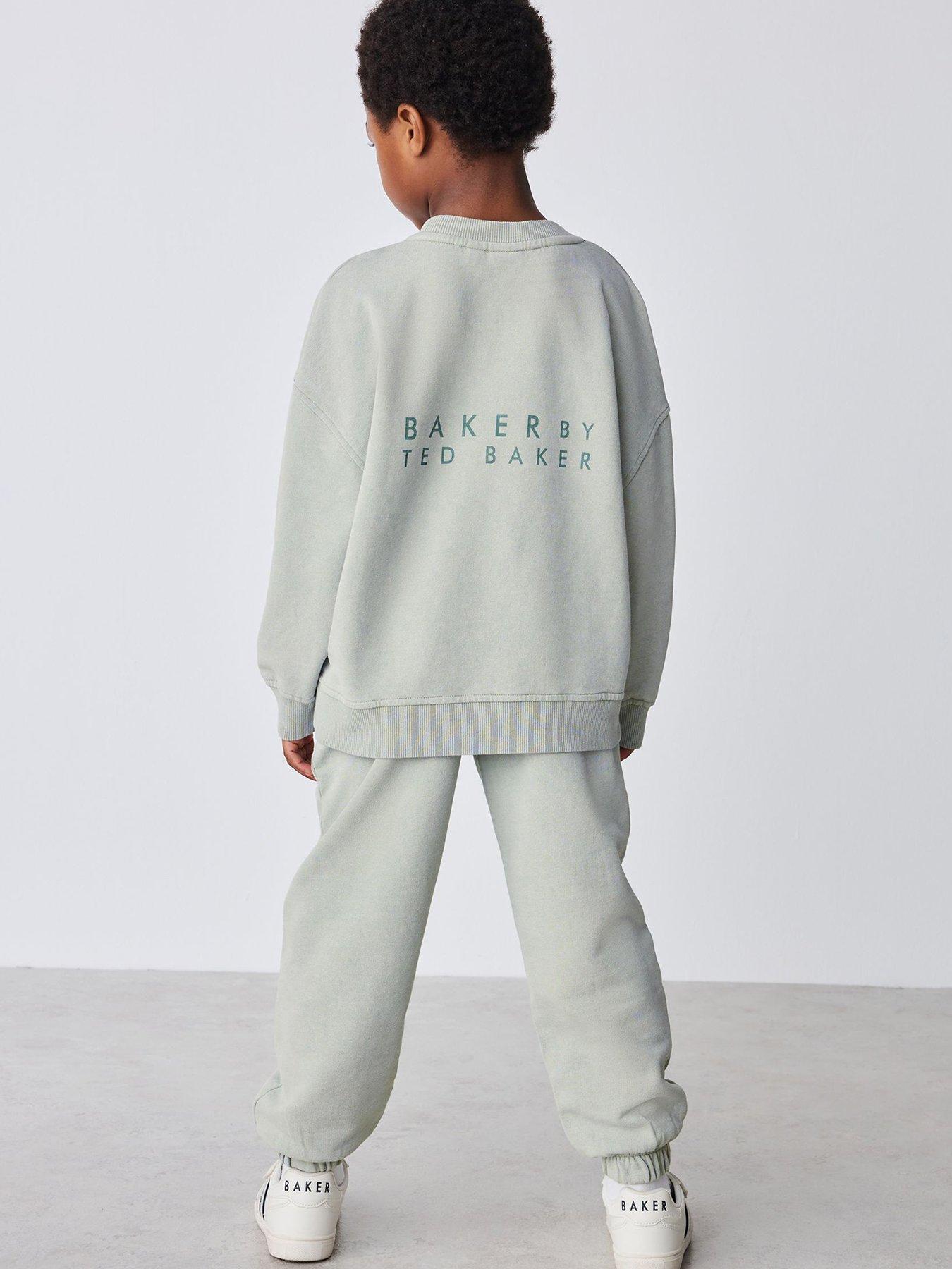 Ted Baker Kids' Oversized Washed Sweatshirt and Joggers Set - Green