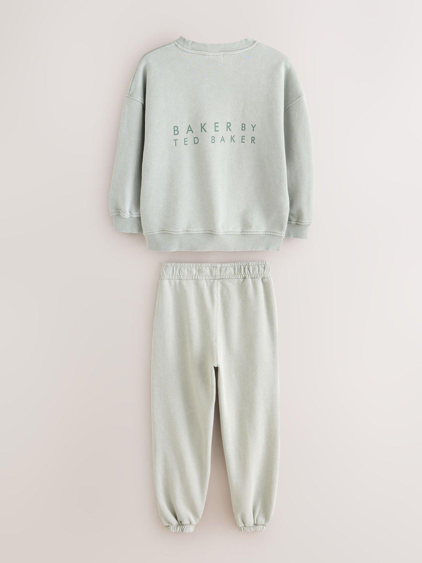 Image 5 of 6 of Ted Baker Kids' Oversized Washed Sweatshirt and Joggers Set - Green