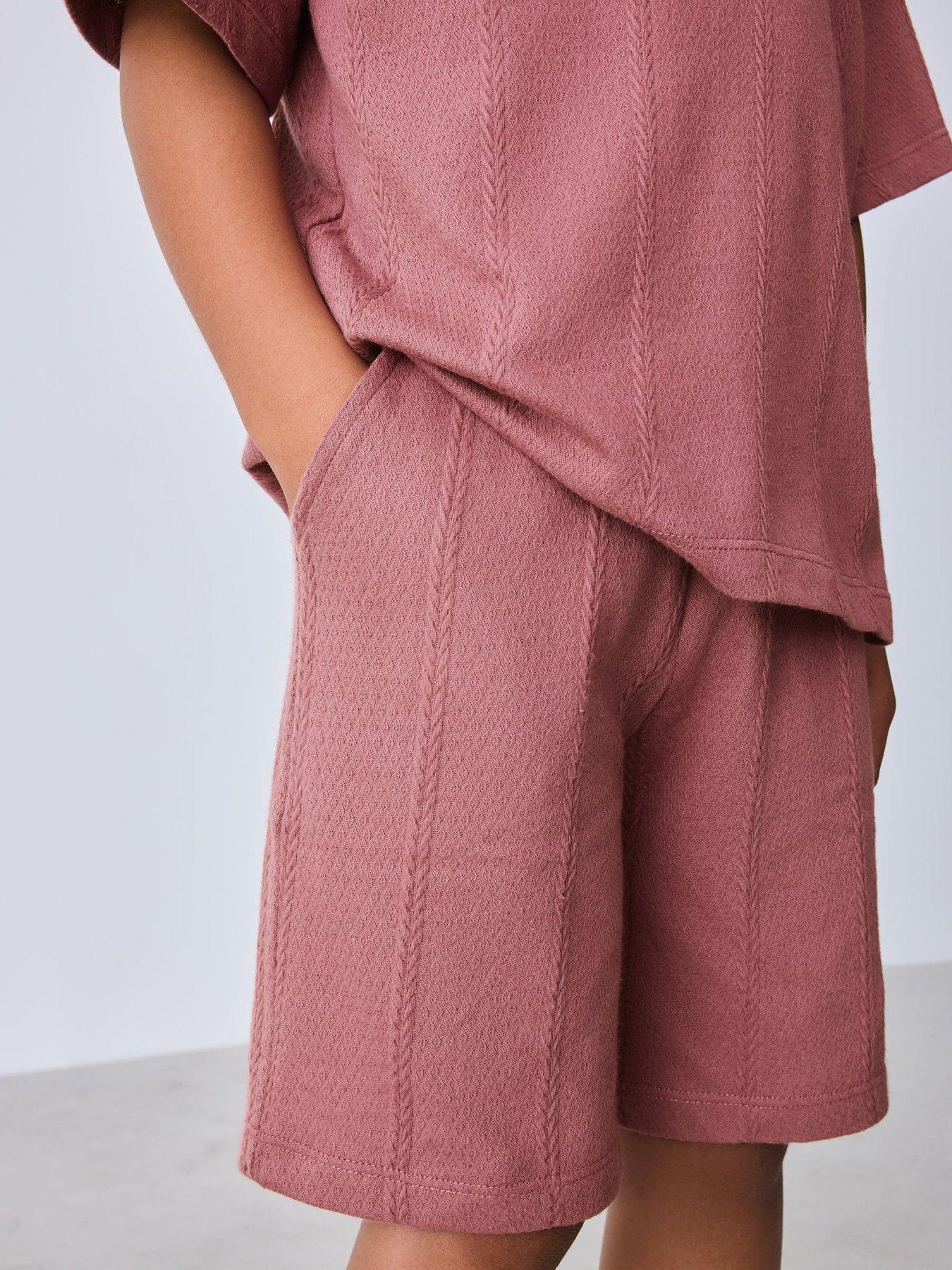 Image 4 of 7 of Ted Baker Kids' Textured T-Shirt and Shorts Set - Plum