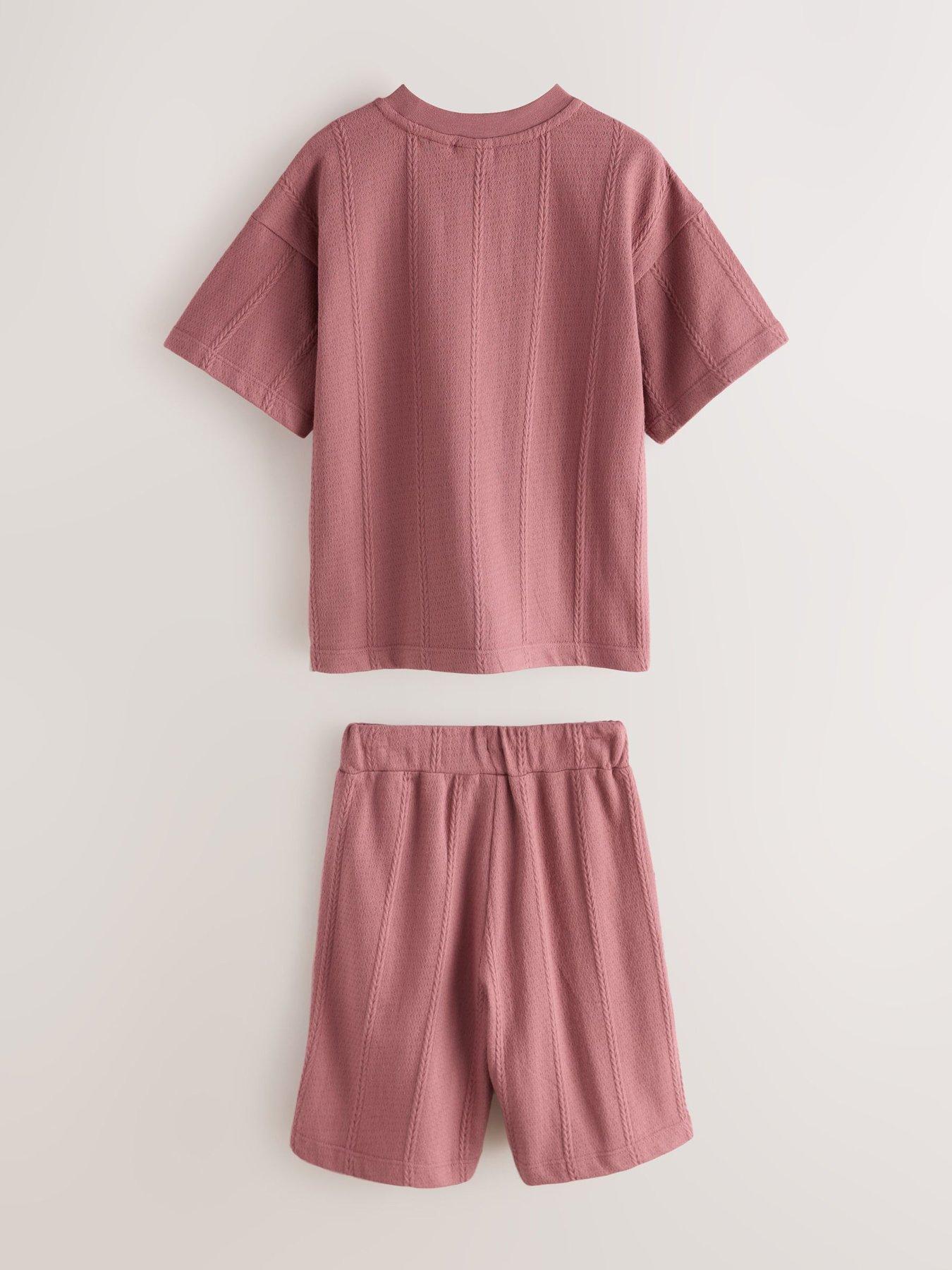 Image 6 of 7 of Ted Baker Kids' Textured T-Shirt and Shorts Set - Plum