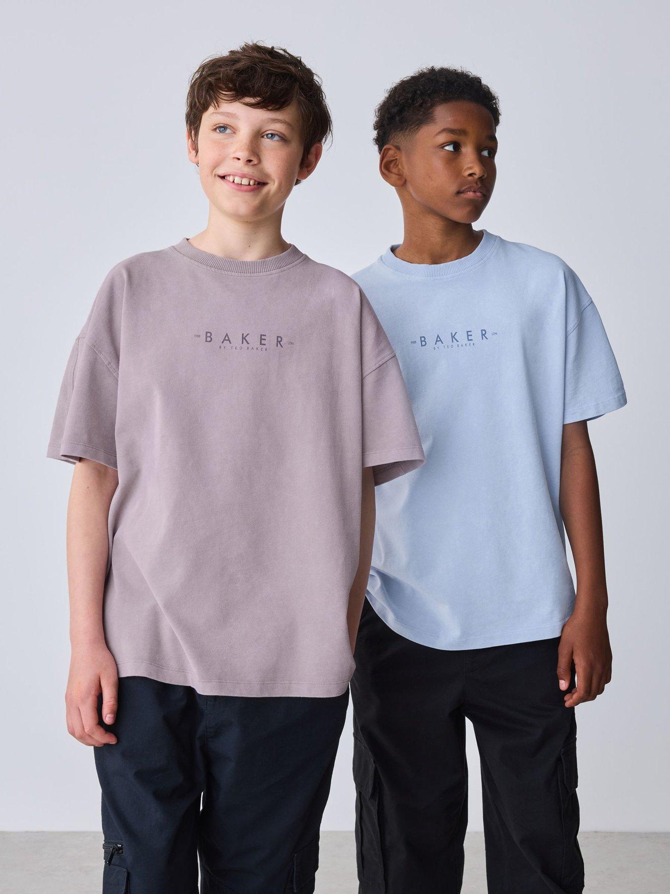 Ted Baker Boys 2 Pack Short Sleeve Blue/pink Washed T-shirts - Multi