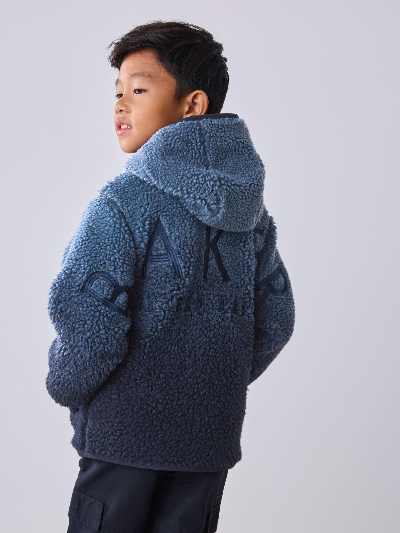 Image 2 of 7 of Ted Baker Boys Ombre Zip-Through Hooded Fleece - Blue