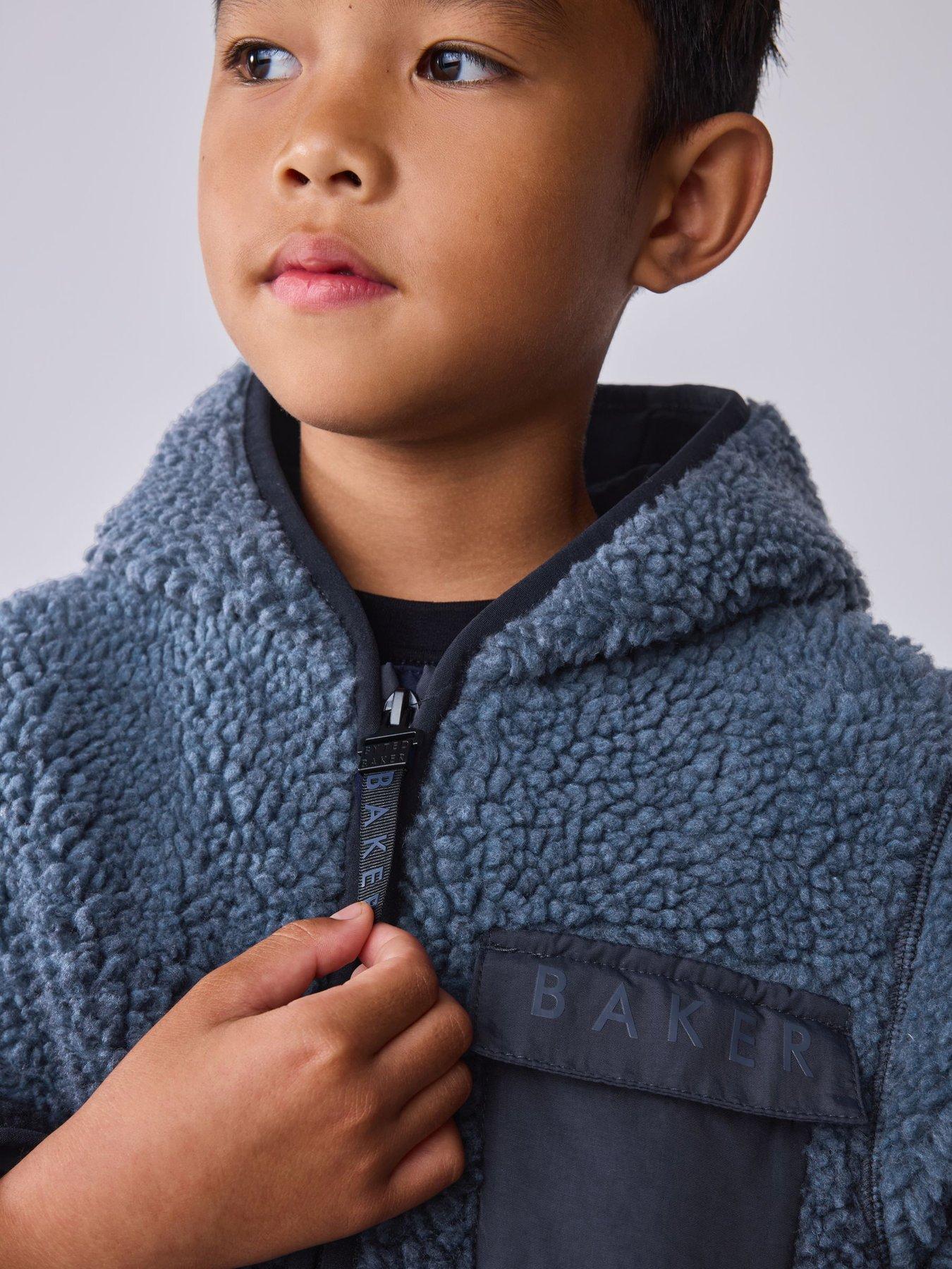 Image 4 of 7 of Ted Baker Boys Ombre Zip-Through Hooded Fleece - Blue