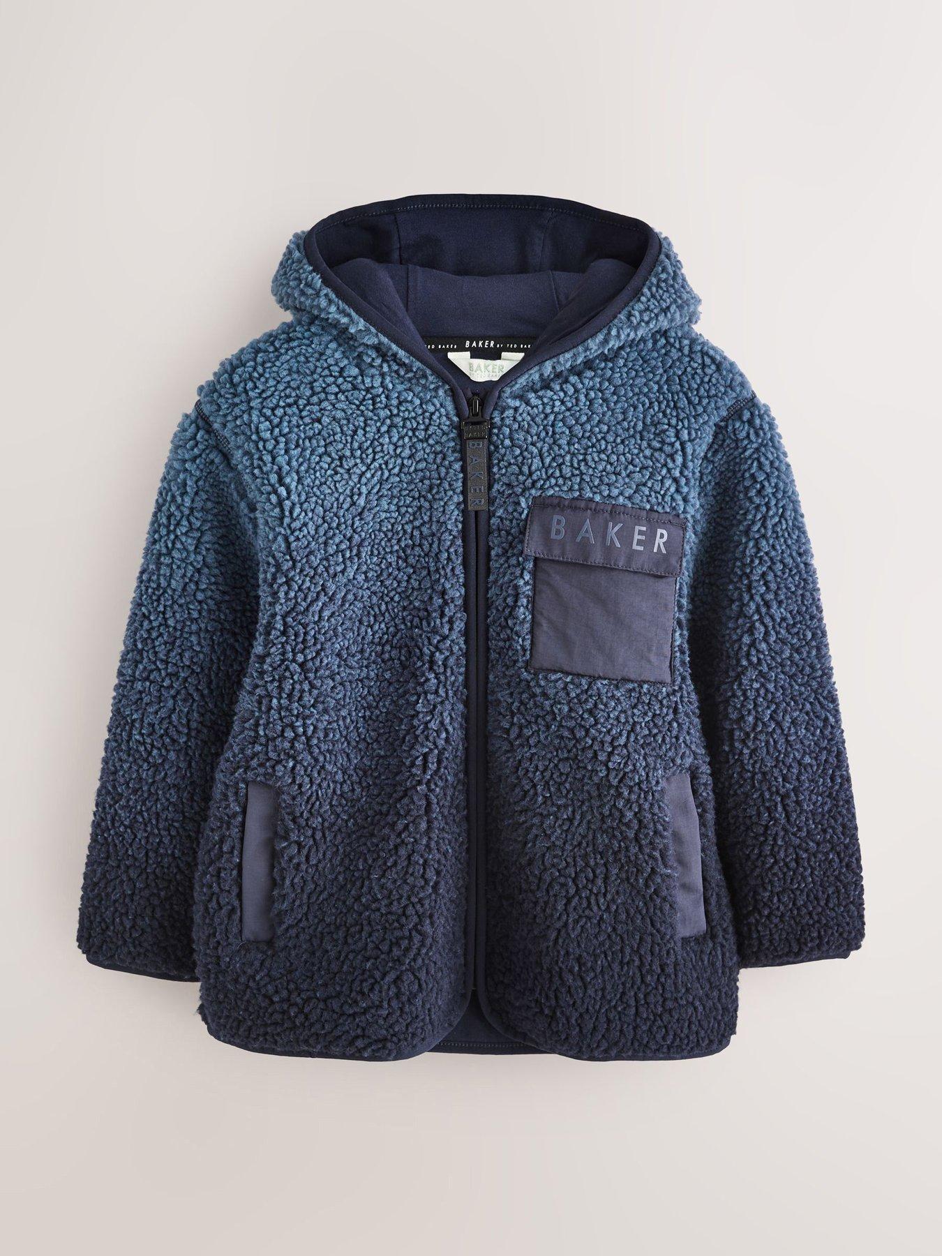 Image 5 of 7 of Ted Baker Boys Ombre Zip-Through Hooded Fleece - Blue